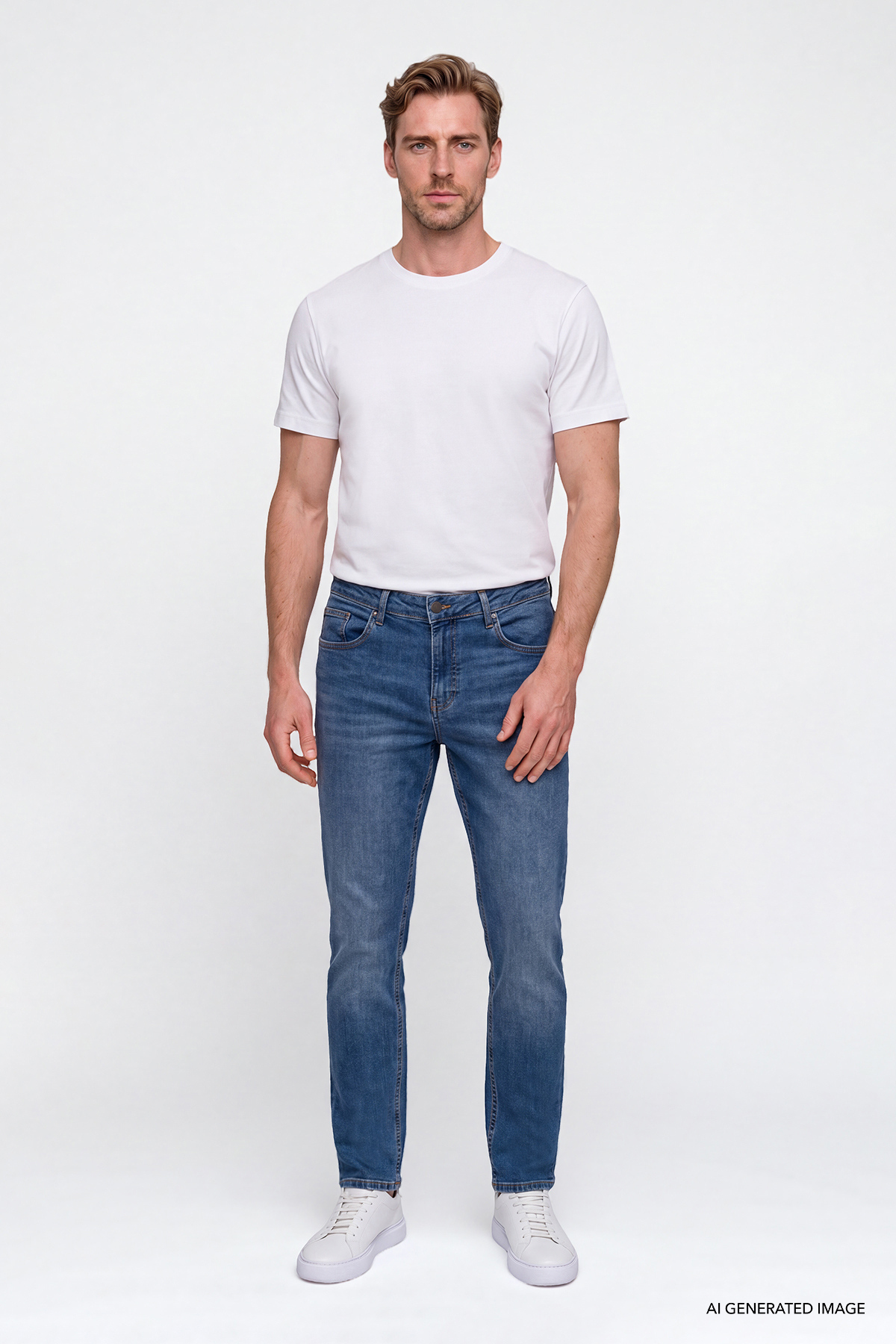 AC&Co / Altınyıldız Classics Erkek Lacivert Pamuklu Comfort Fit Rahat Kesim 5 Cepli Esnek Rahat Jean Kot Denim Pantolon görsel 3