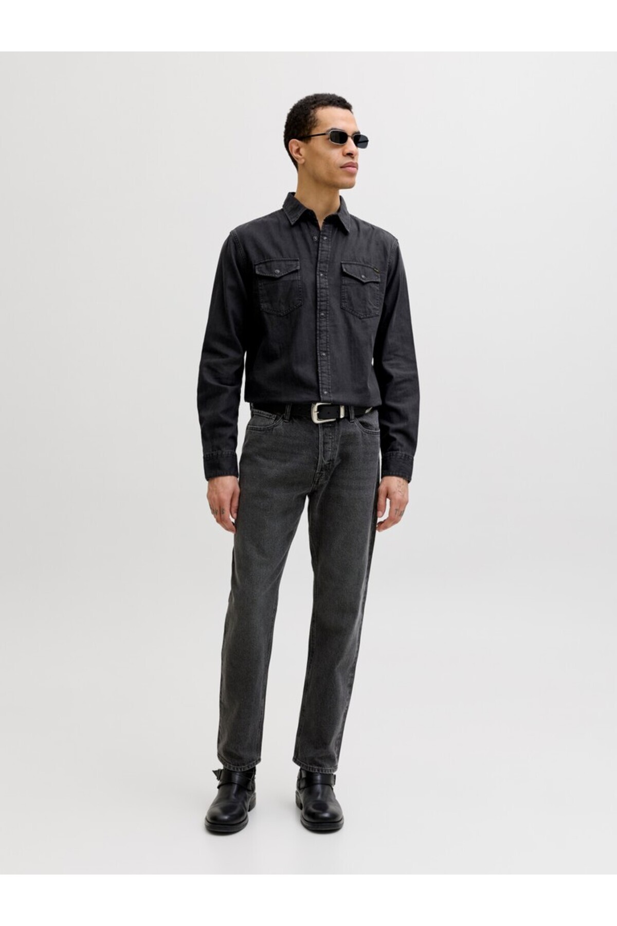 Jack & Jones JJESHERIDAN SHIRT L/S NOOS Black görsel 3