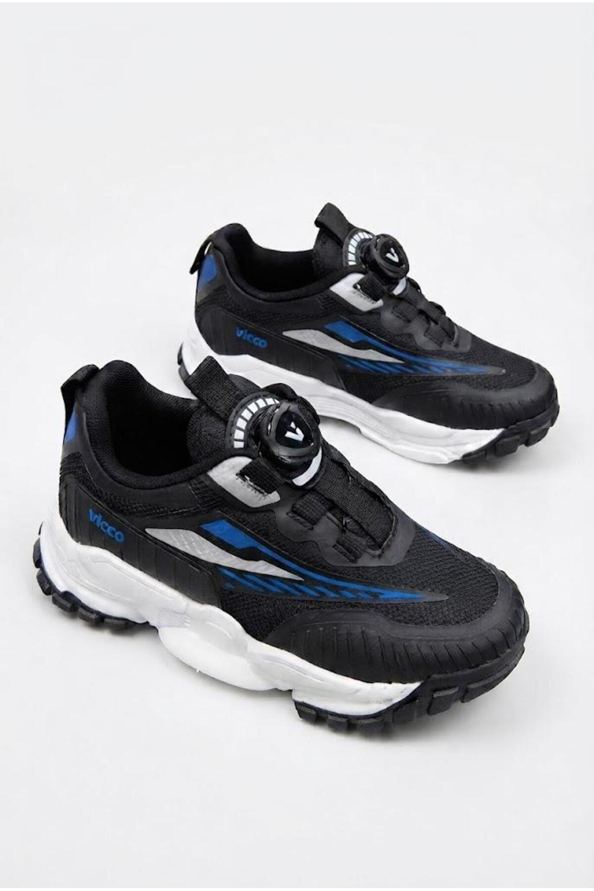 Vicco Tora Siyah Anatomik Akıllı Bağcıklı Sneaker Erkek Çocuk Ayakkabı 346.F26K.137