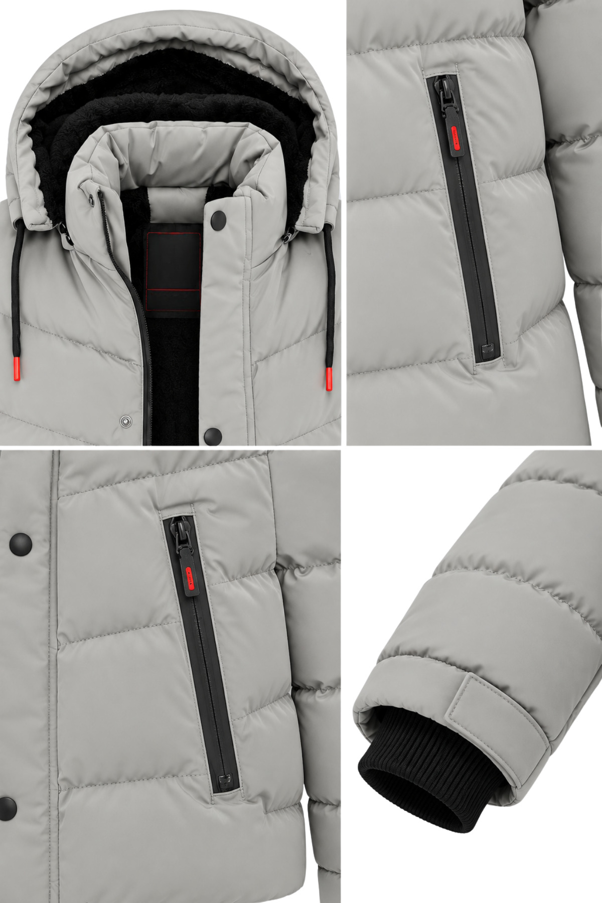 Erkek Krem Erkek Outdoor Su Geçirmez Kapüşonlu Kışlık Kaban – Rüzgar ve Yağmura Dayanıklı Mont & Kaban görsel 4