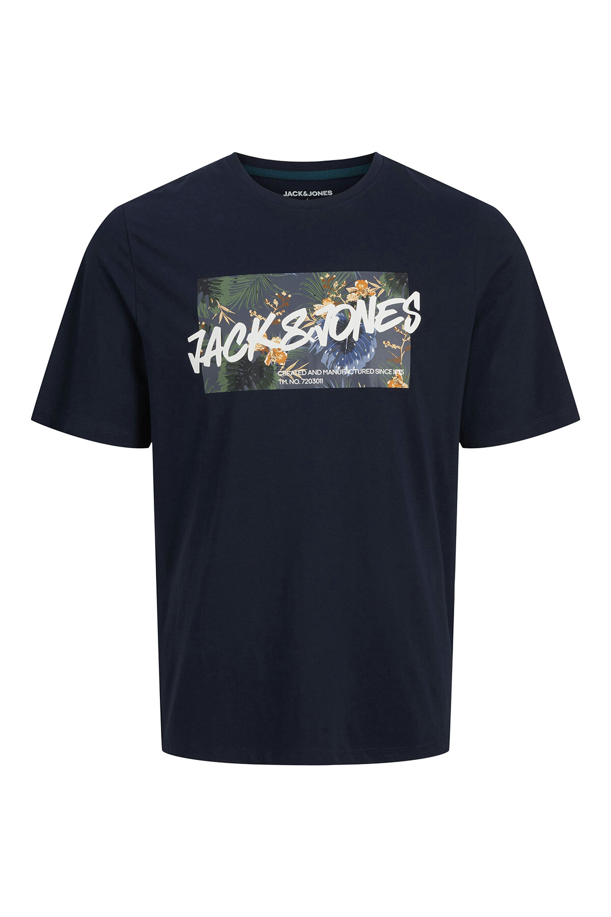 تی‌شرت مردانه یقه گرد سرمه‌ای کد ۱۲۲۶۹۳۲۴_JJHAWAII SHAPE TEE SS CREW جک اند جونز تی شرت Jack & Jones