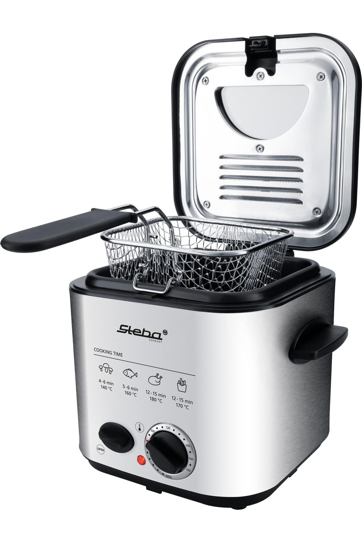 STEBA DF 95 paslanmaz çelik mini fritöz fondü seti ile 2'si 1 arada Airfryer