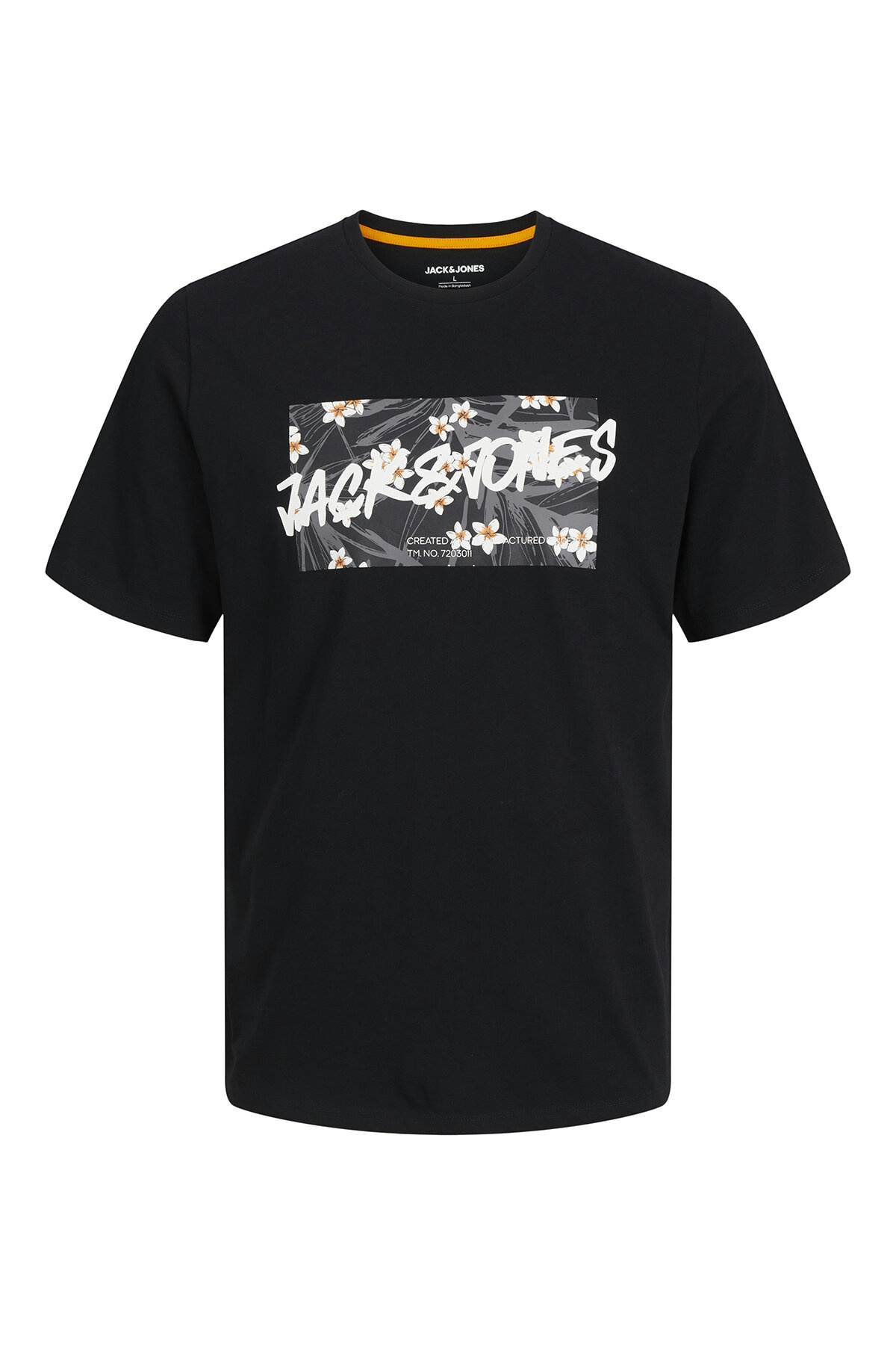 تی شرت مردانه یقه گرد مشکی کد 12269324_JJHAWAII SHAPE TEE SS CREW جک اند جونز تی شرت Jack & Jones