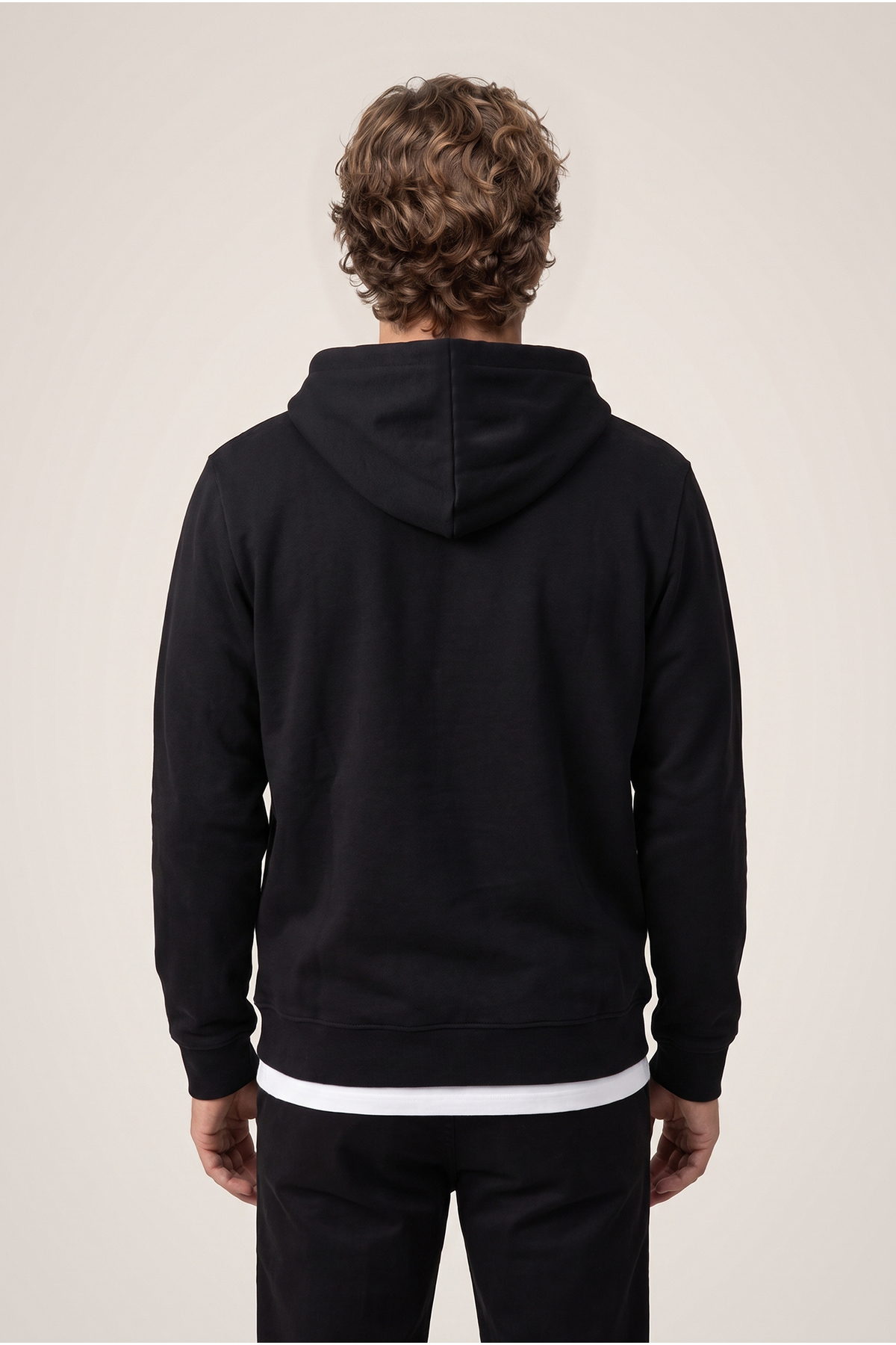 Kapüşonlu Cepli Regular Fit Şardonlu Sıcak Tutan Pamuklu Basic Sweatshirt — مشکی KY26C00000022 — تصویر 5 از 6