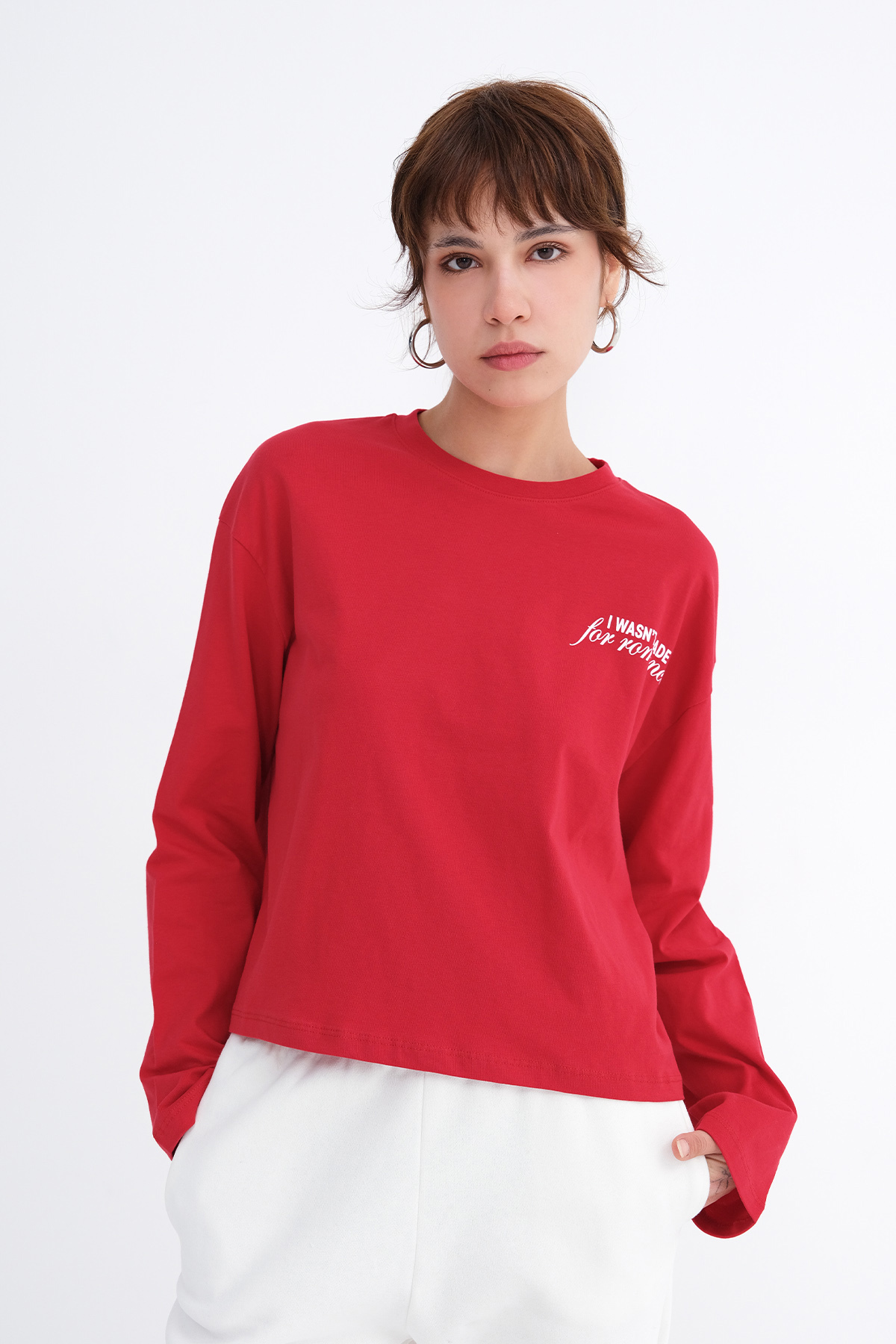 Addax Baskılı Uzun Kollu T-shirt P9061 görsel 4