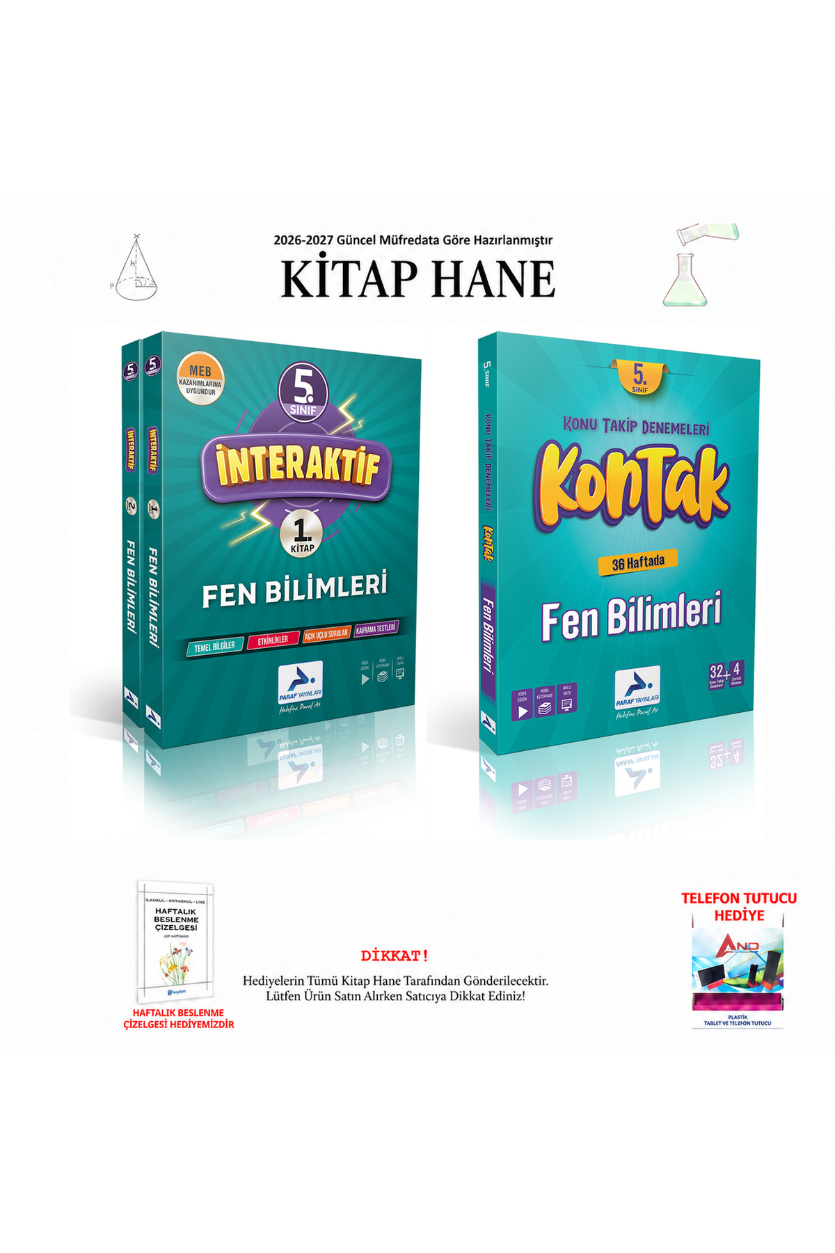 Paraf Yayınları 5. Sınıf Fen Kontak İnteraktif 2 Kitap Deneme ve