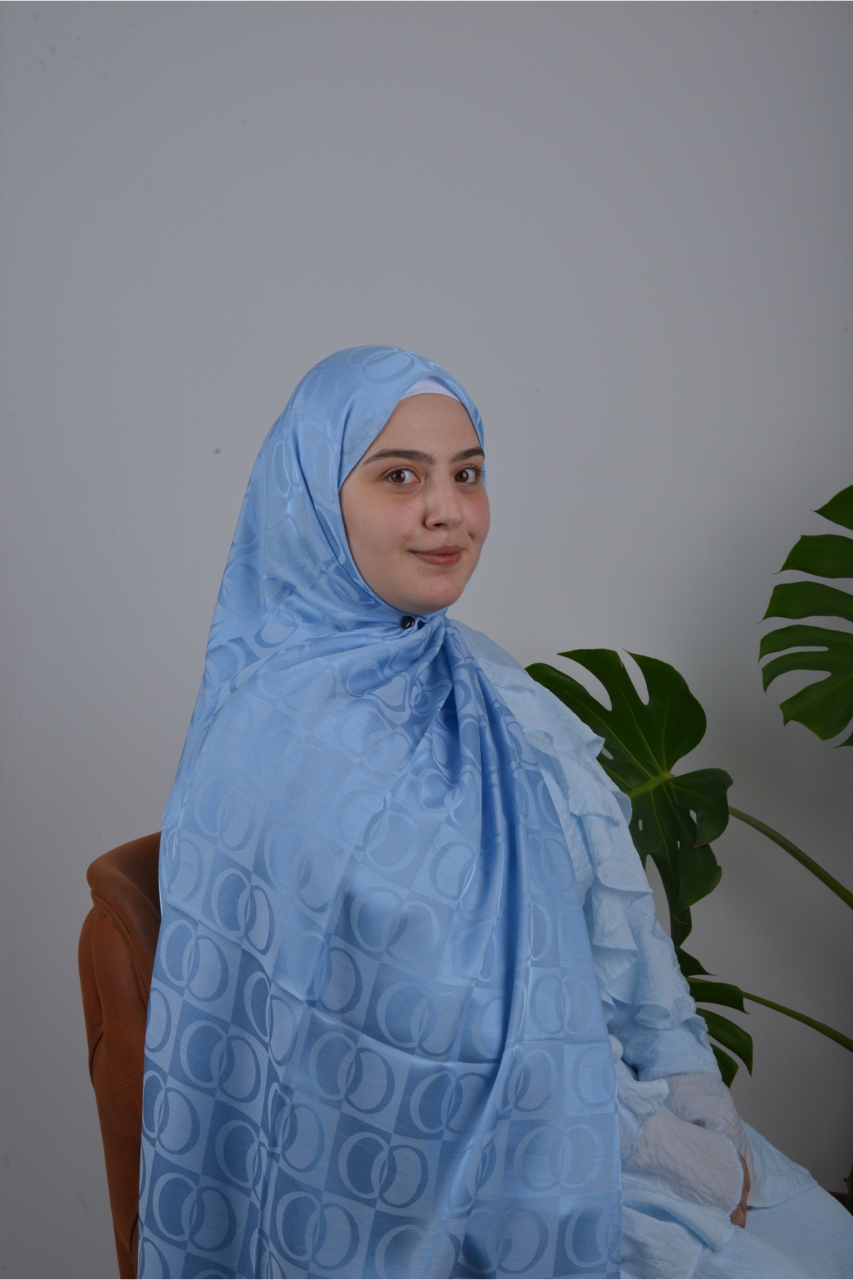 Roselia Collection Ocean Mavi Halka Desenli Şal