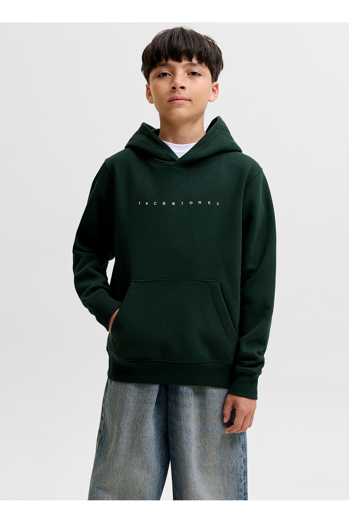 سویشرت طرح‌دار پسرانه سبز رنگ کد ۱۲۲۳۷۴۶۸ JJESTAR JJ SWEAT HOOD NOOS جک اند جونز سویشرت Jack & Jones