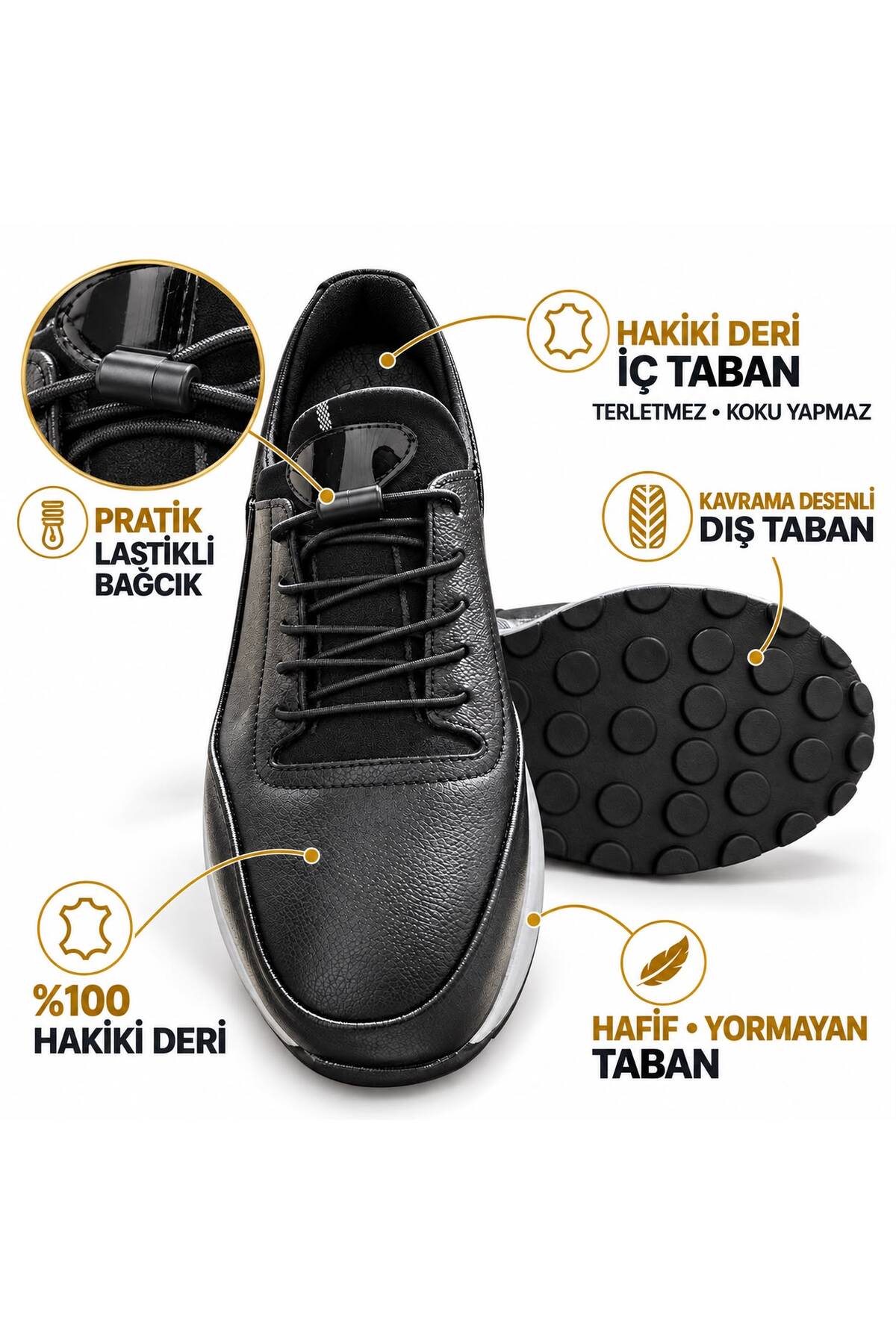 SOLERIUM SHOES Hakiki Deri Tam Ortopedik Günlük Erkek Ayakkabı 38-47 Numara Arası görsel 2