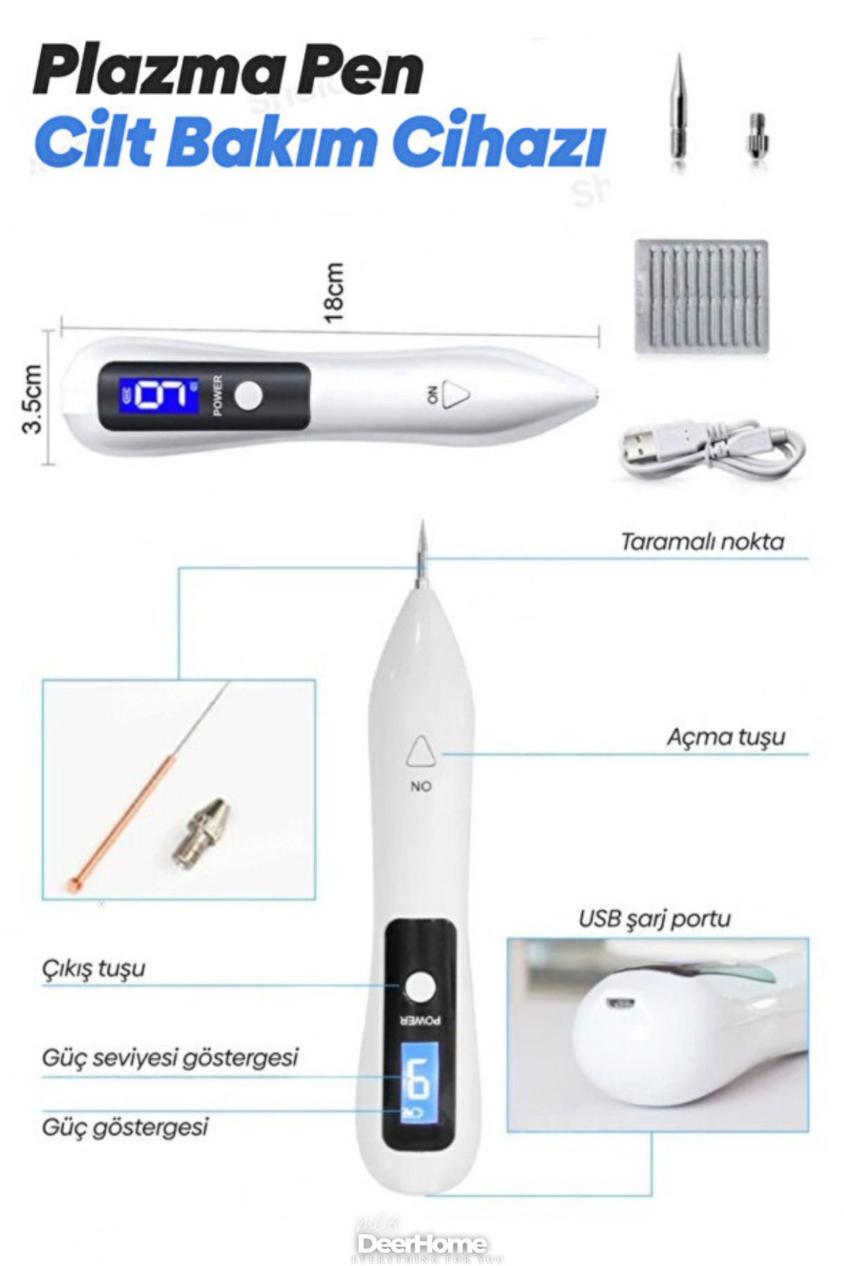 UV Işıklı Profesiyonel Plazma Laser Pen Mole Akne, , Ben, Dövme,çatlak Leke Silme Cilt Bakım — رنگارنگ MCAPLZMPEN — تصویر 6 از 7
