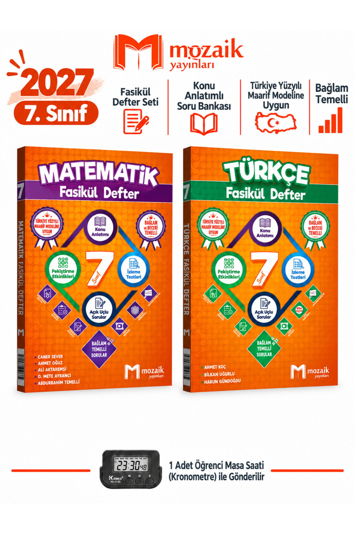 Mozaik Yayınları 2027 7.Sınıf Matematik-Türkçe %100 Maarif Modele