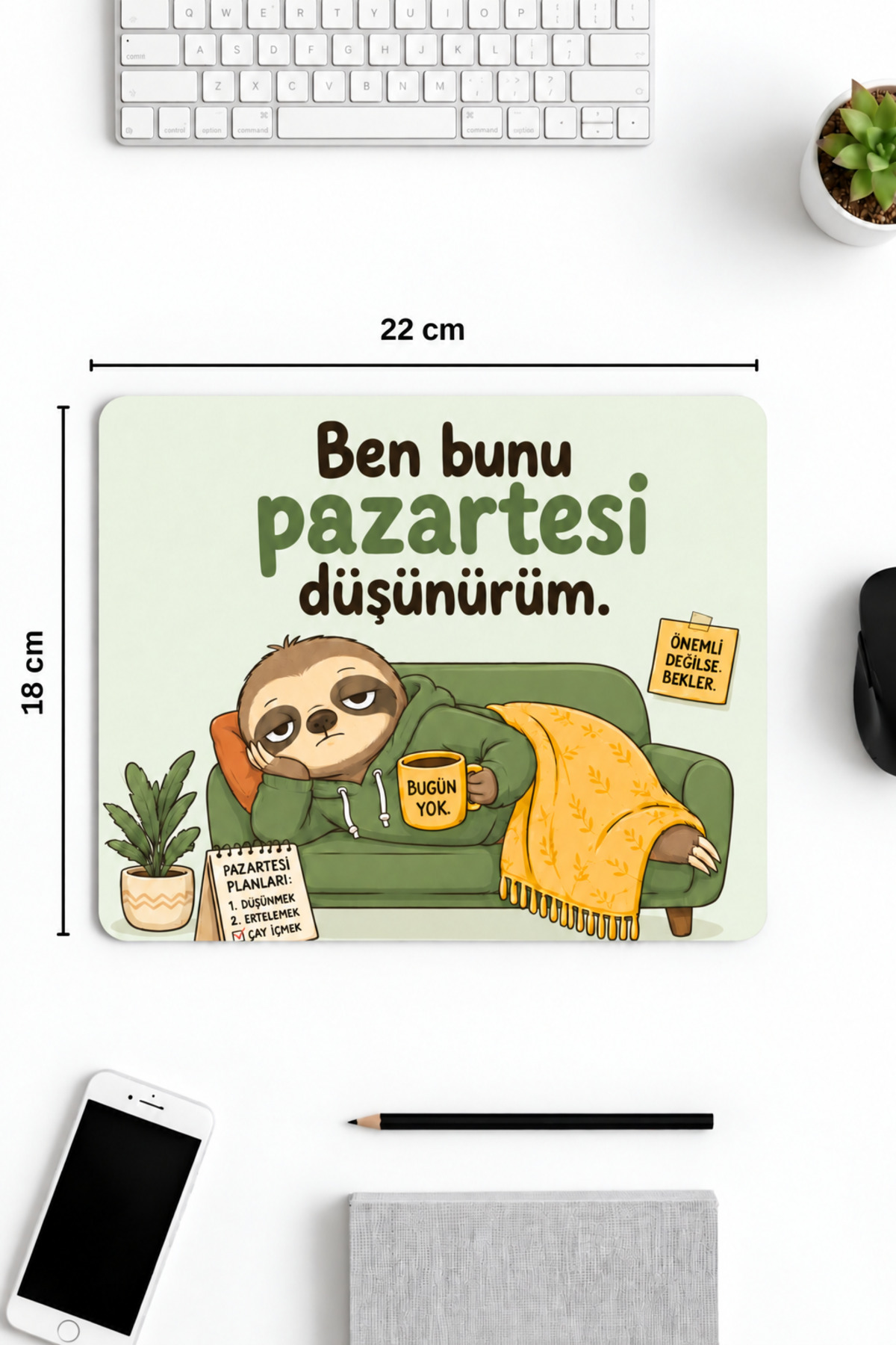 پد ماوس 18x22 سانتی‌متر با طراحی چاپی، لوازم اداری Monday