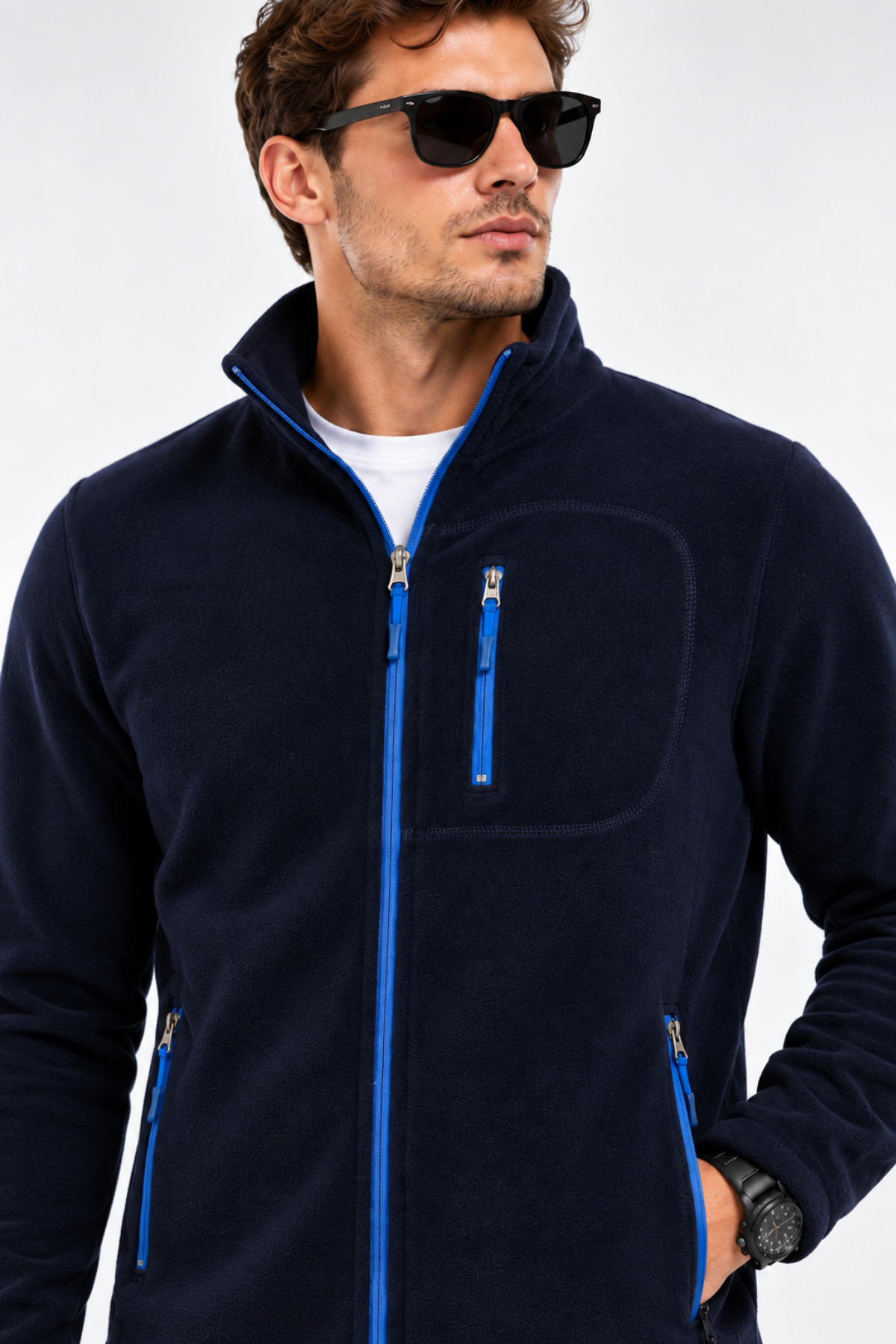 Unisex Polar Tam Fermuarlı 3 Cepli Tüylenme Yapmaz Soğuğa Karşı Dayanaklı Spor Erkek-Kadın Polar Tekli — رنگارنگ TAMPLR-UNİSEX — تصویر 5 از 5