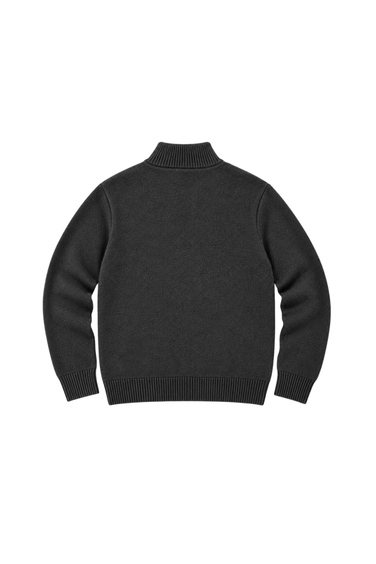 BattalModa Erkek Büyük Beden Antrasit Hattush Dik Yaka Cepli Triko Hırka 3XL-4XL-5XL-6XL görsel 5