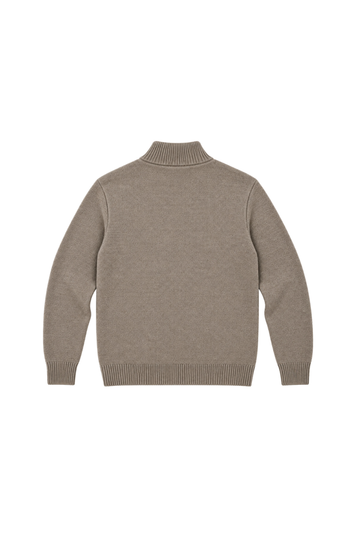 BattalModa Erkek Büyük Beden Vizon Hattush Dik Yaka Cepli Triko Hırka 3XL-4XL-5XL-6XL görsel 5