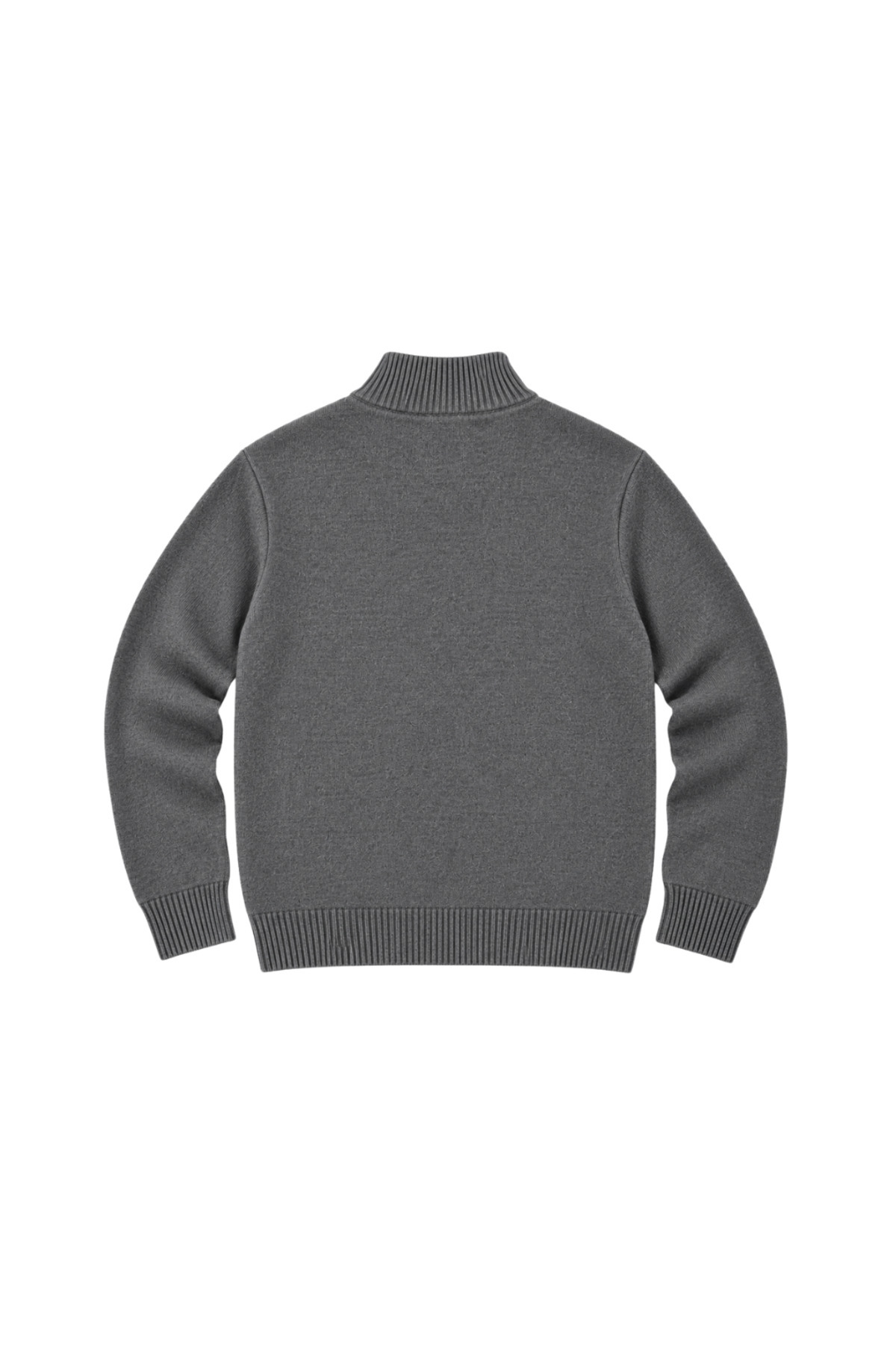 BattalModa Erkek Büyük Beden Füme Hattush Dik Yaka Cepli Triko Hırka 3XL-4XL-5XL-6XL görsel 5