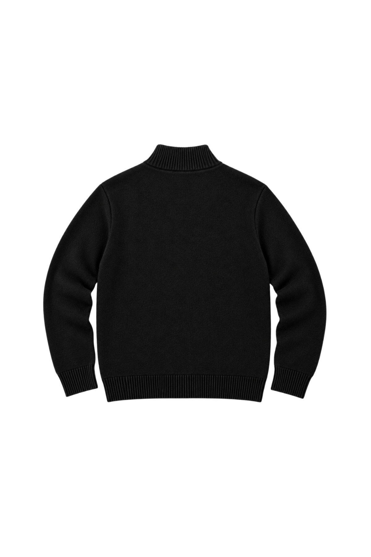 BattalModa Erkek Büyük Beden Siyah Hattush Dik Yaka Cepli Triko Hırka 3XL-4XL-5XL-6XL görsel 5