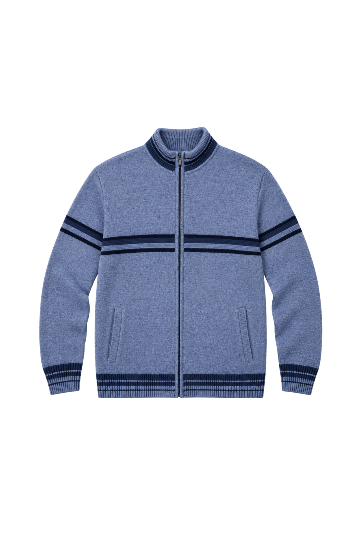 BattalModa Erkek Büyük Beden Havacı Desenli Cepli Triko Hırka 3XL-4XL-5XL-6XL görsel 4