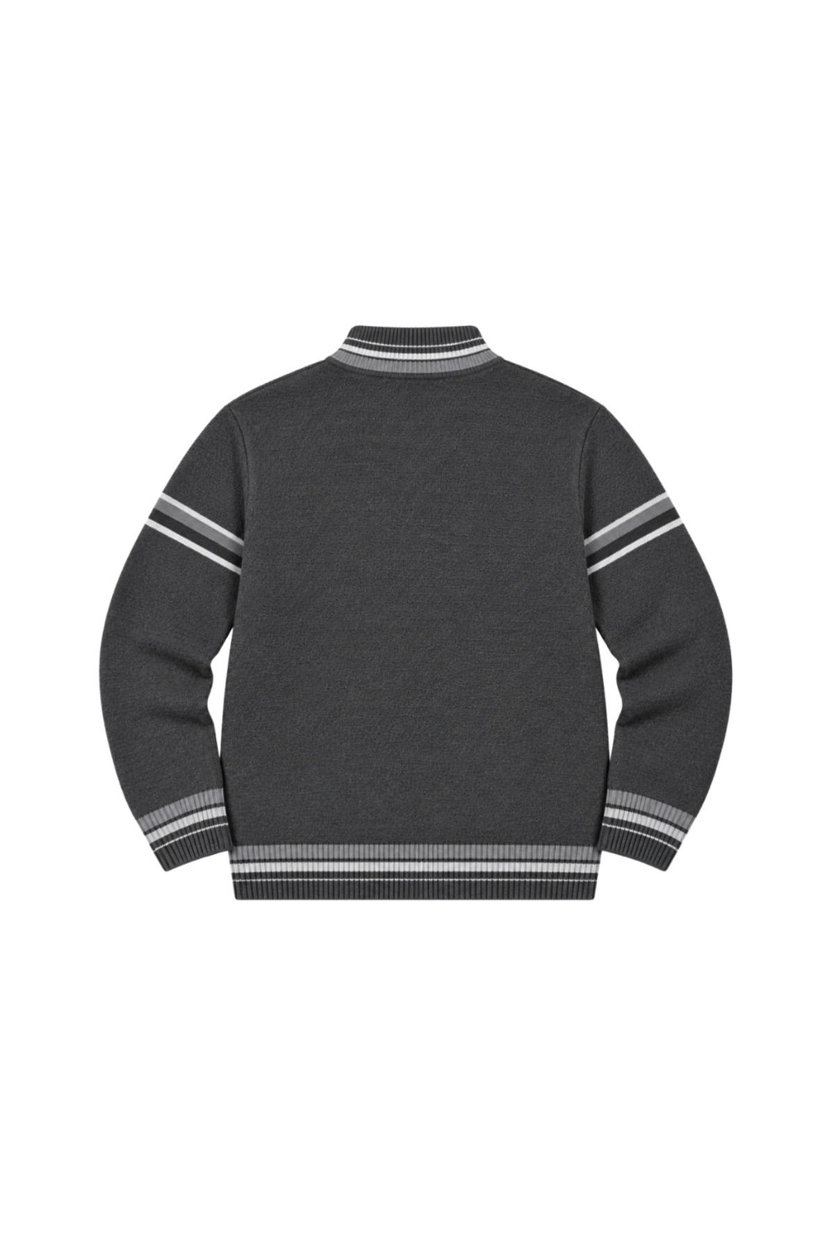BattalModa Erkek Büyük Beden Füme Desenli Cepli Triko Hırka 3XL-4XL-5XL-6XL görsel 5