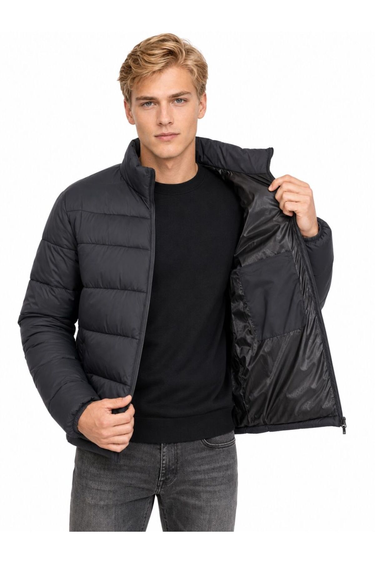 Regular Fit Erkek Mont — مشکی LF2043708_Q1.V1 — تصویر 4 از 7