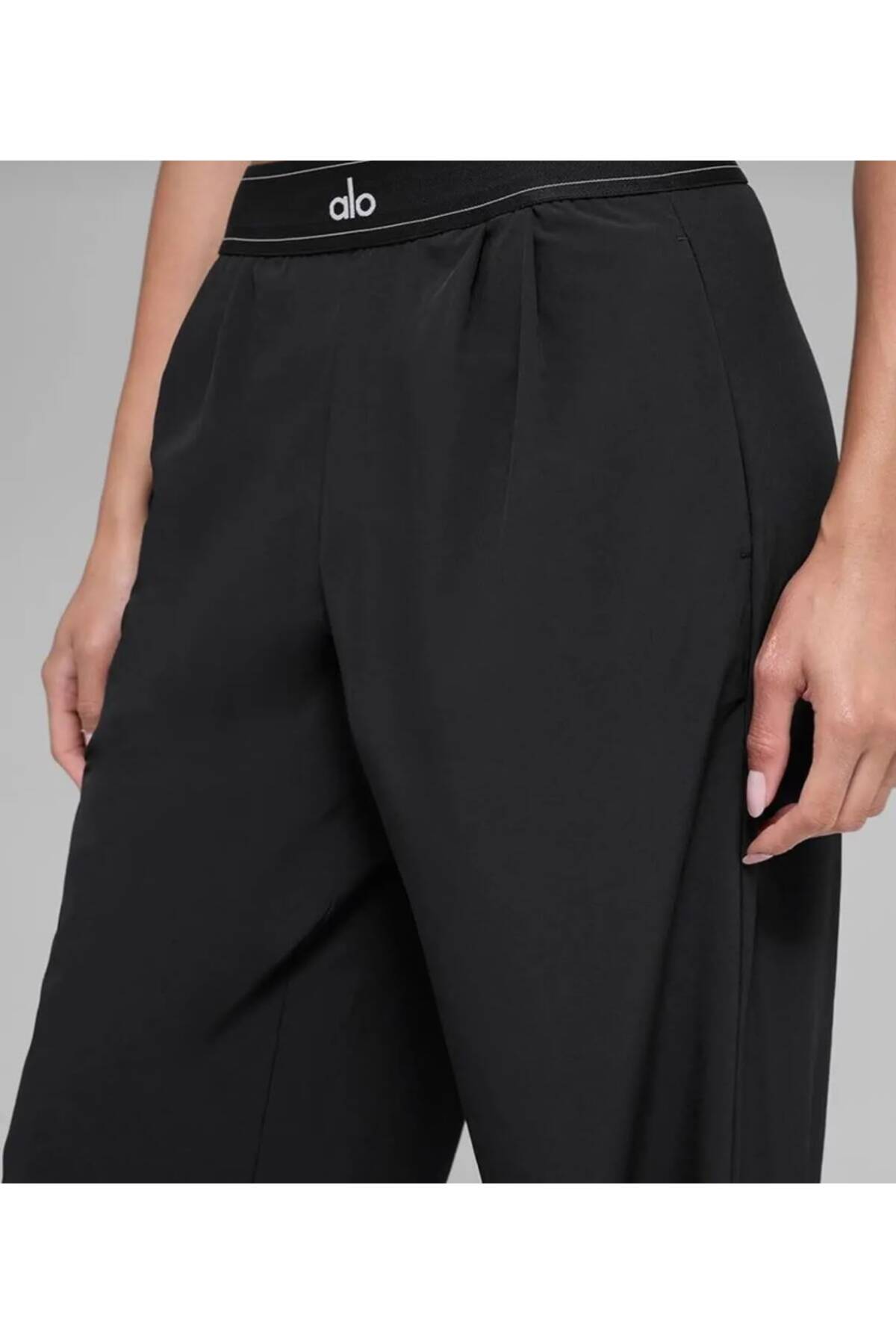 شلوار پارچه ای یوگا — مشکی pantalonplzo — تصویر 5 از 6