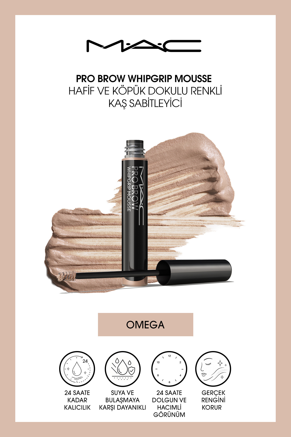 Pro Brow Whipgrip Mousse Hafif ve Köpük Dokulu Renkli Kaş Sabitleyici - Omega — رنگارنگ 143484