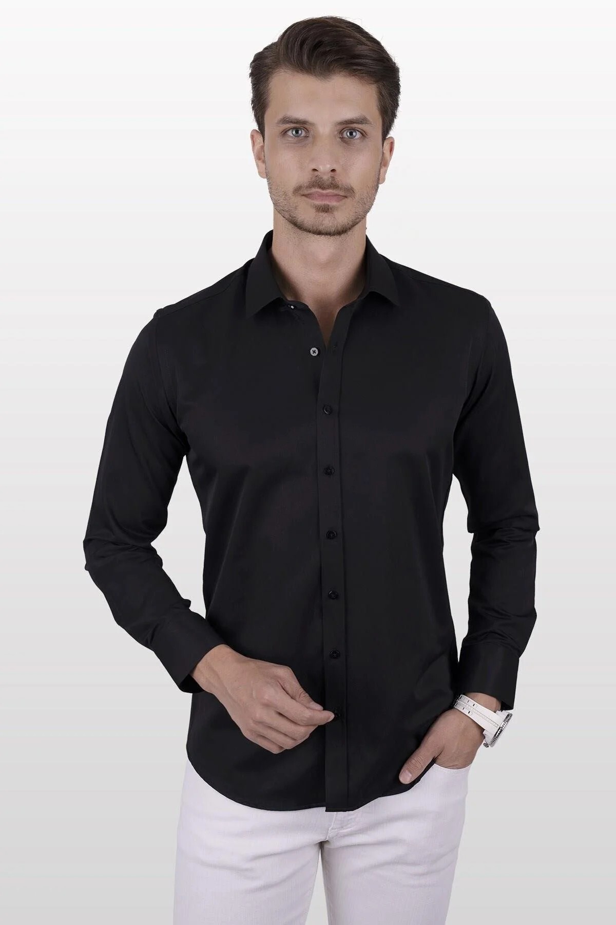 پیراهن مردانه اسلیم فیت 2 تکه Business Casual Selection — رنگارنگ 74900 — تصویر 8 از 8