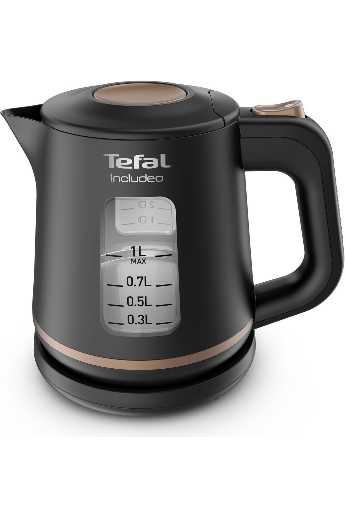TEFAL KI5338 Dahil su ısıtıcısı, kapasite 1 L, kaymaz tutamak, okunması kolay su seviyesi