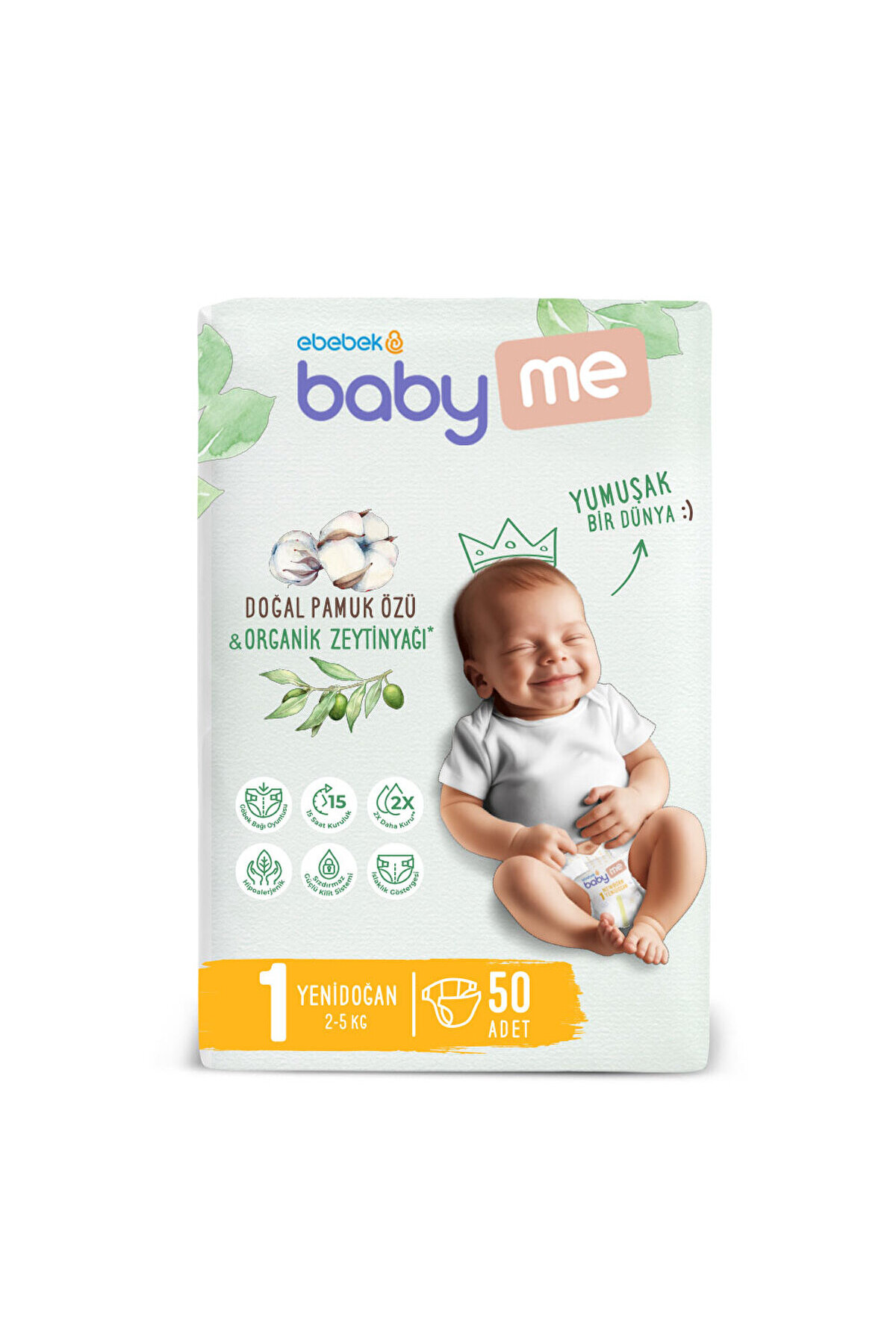 Baby&Me baby me Yenidoğan 1 Bebek Bezi 2-5 kg 50 Adet