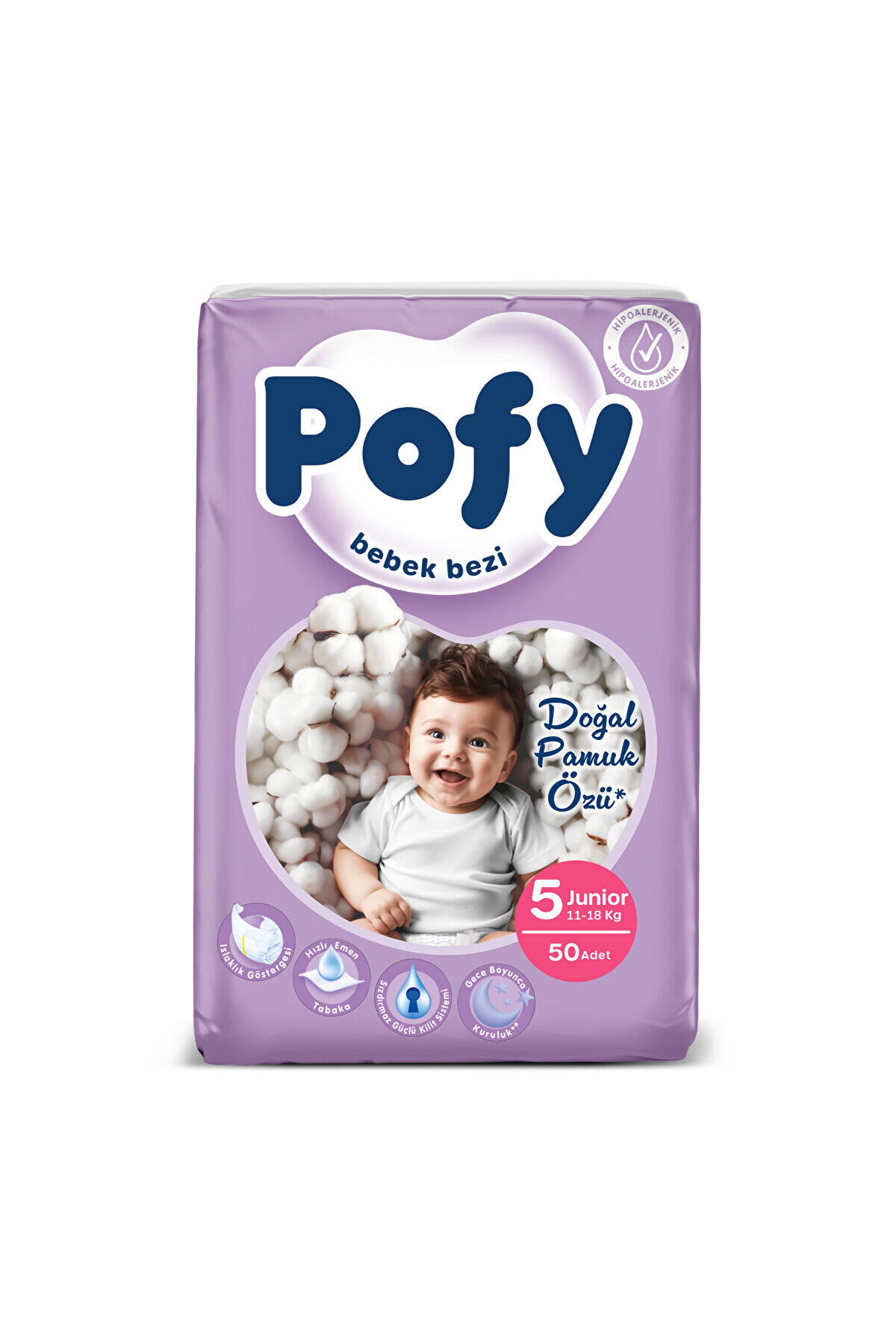 Pofy Junior 5 Numara Bebek Bezi 11-18 kg 50 Adet