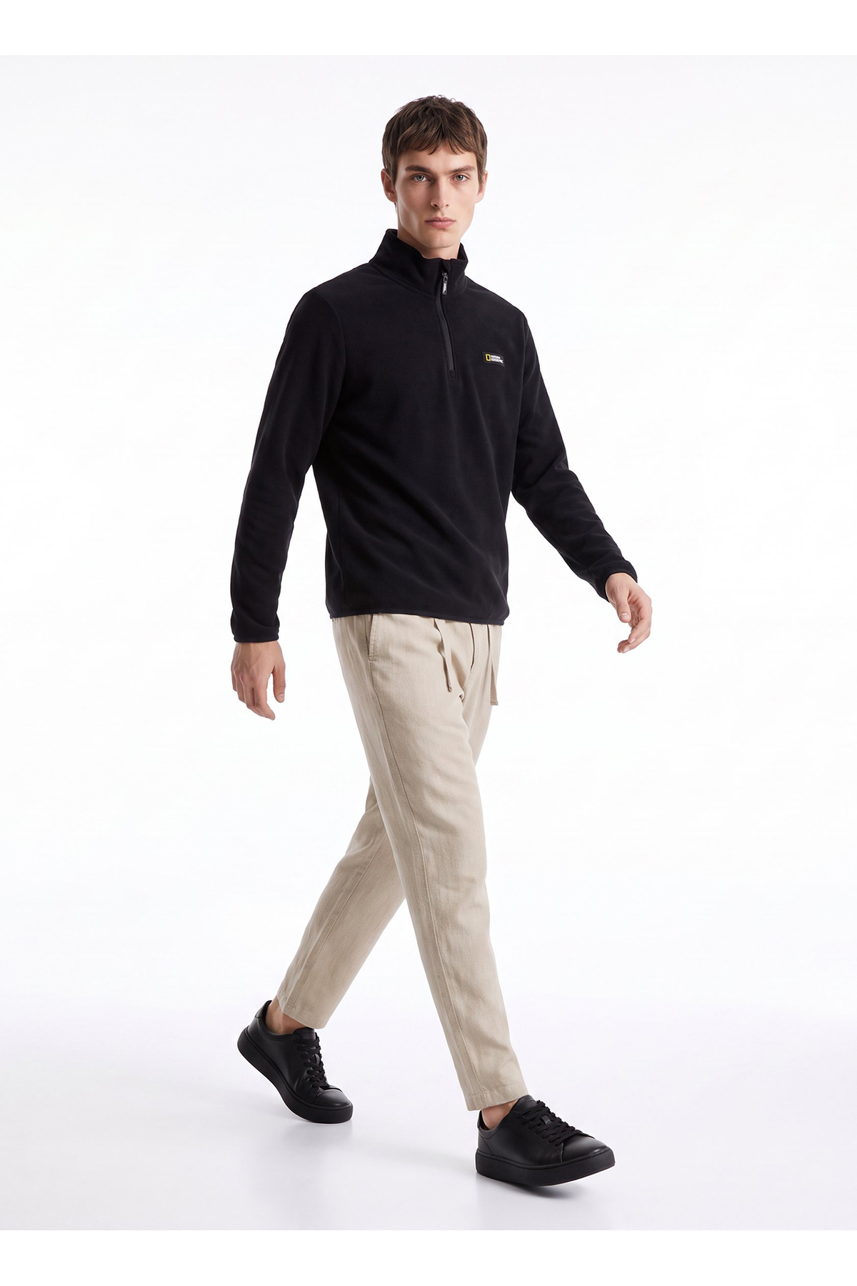 Siyah Erkek Polar Sweatshırt N6WM-SWT4050 — مشکی 5003384805 — تصویر 3 از 8