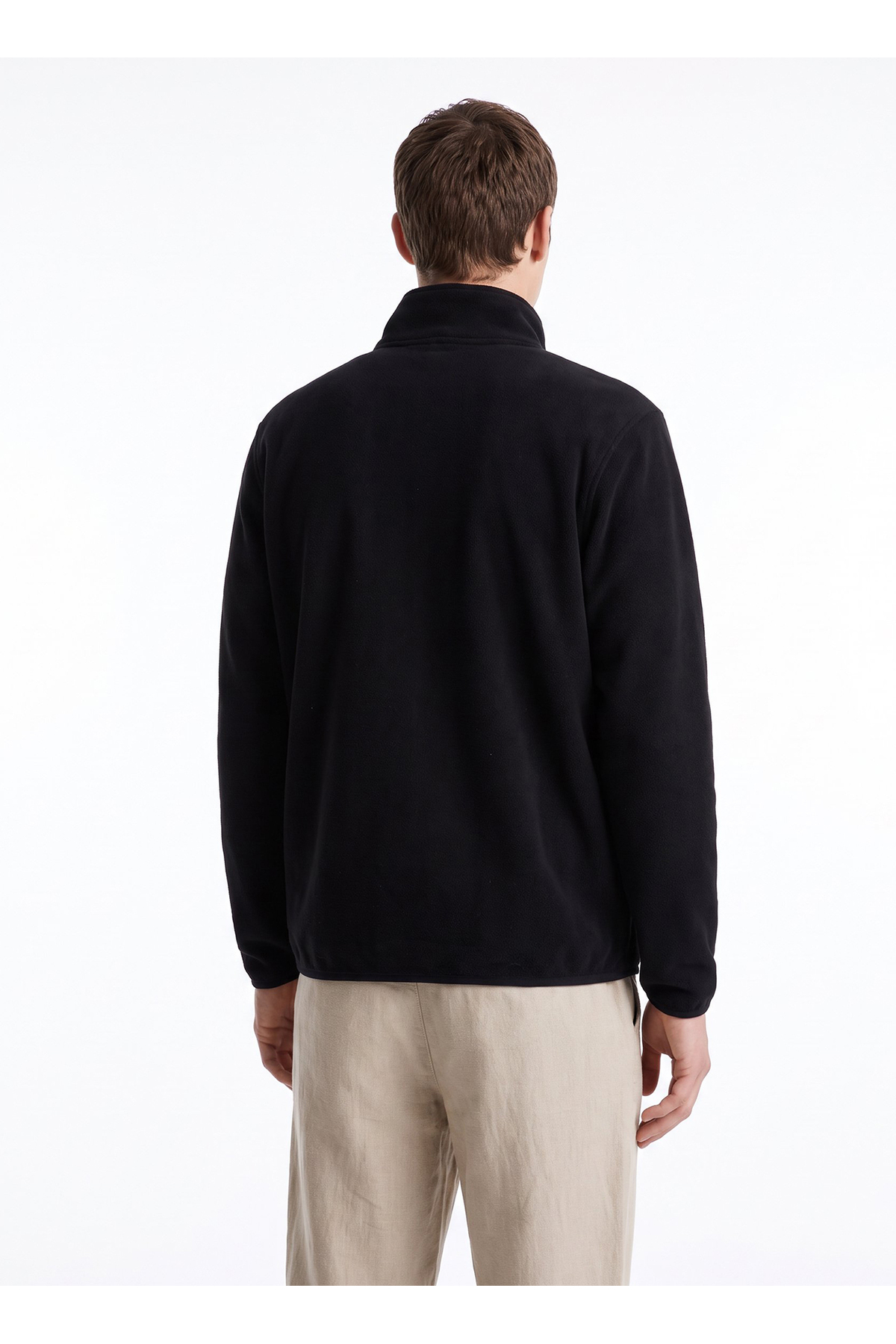 Siyah Erkek Polar Sweatshırt N6WM-SWT4050 — مشکی 5003384805 — تصویر 6 از 8