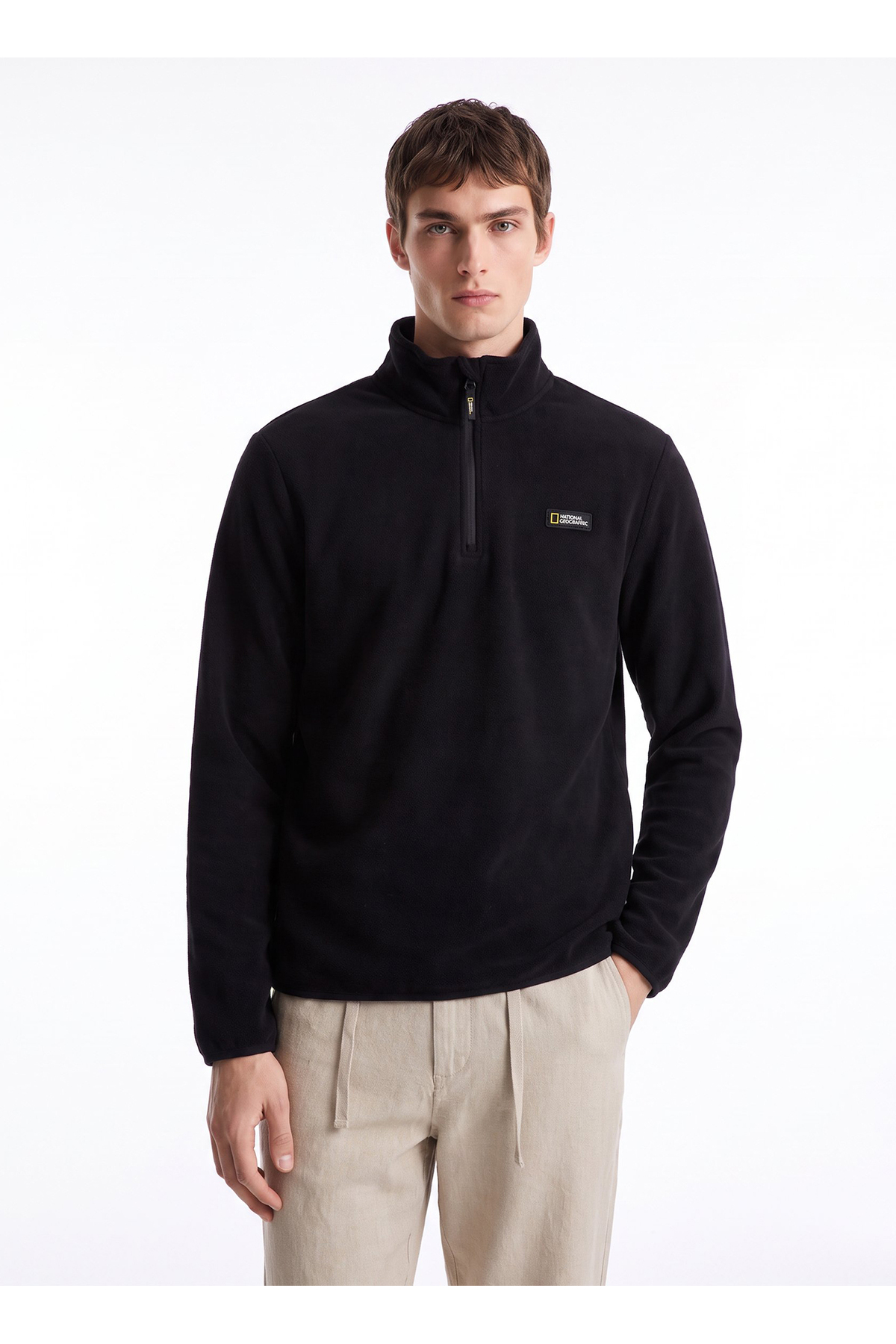 Siyah Erkek Polar Sweatshırt N6WM-SWT4050 — مشکی 5003384805 — تصویر 4 از 8