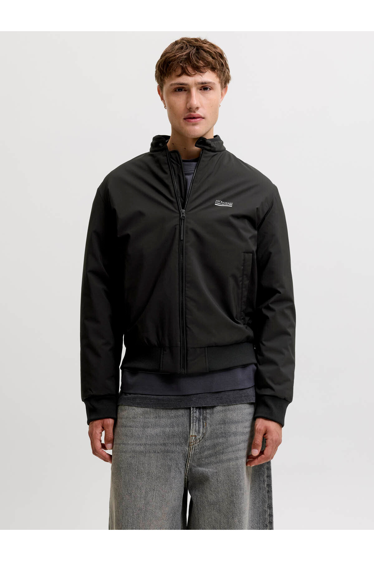 کاپشن مردانه مشکی Jjebrooklyn Bomber Sn کد 12298825 جک اند جونز کت Jack & Jones