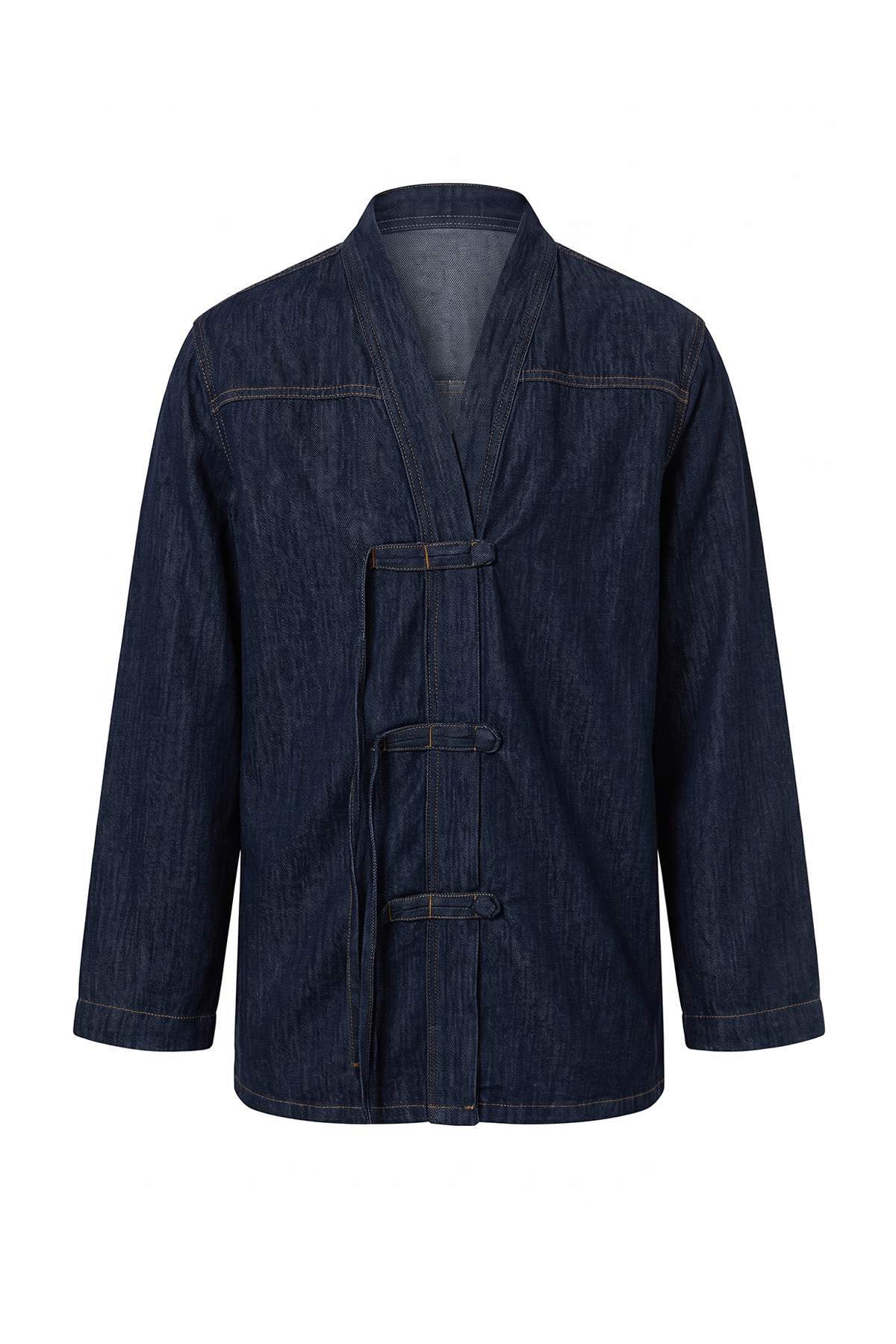 Trendyolmilla Koyu Mavi Düğme Detaylı Denim Gömlek TWOAW27GO00118