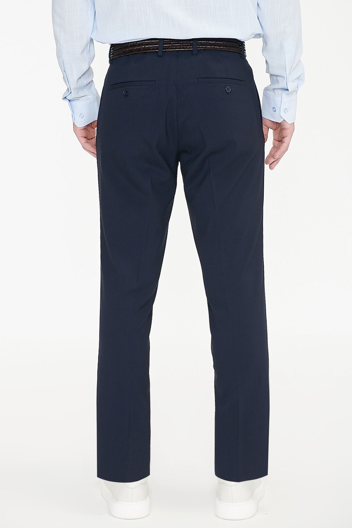 AC&Co / Altınyıldız Classics Erkek Lacivert Comfort Fit Rahat Kesim Yan Cepli Esnek Klasik Pantolon görsel 7