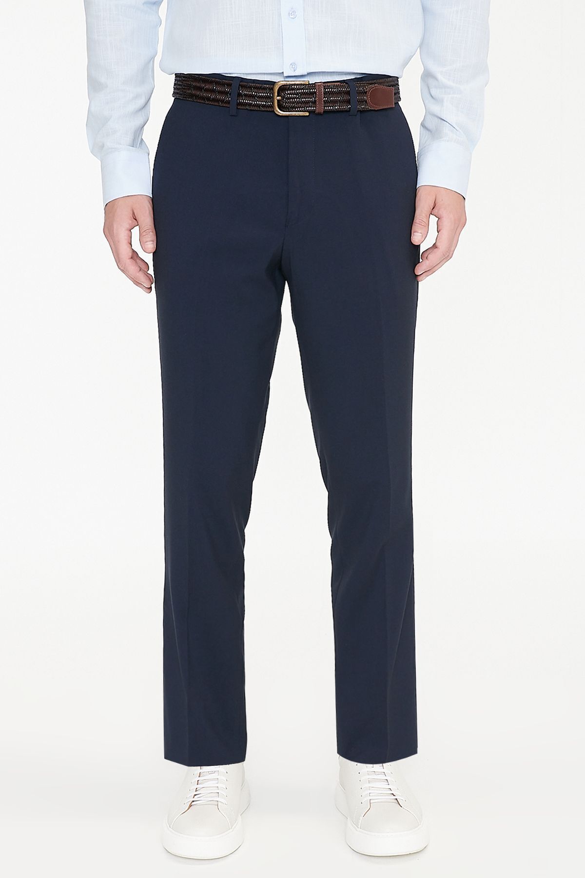 AC&Co / Altınyıldız Classics Erkek Lacivert Comfort Fit Rahat Kesim Yan Cepli Esnek Klasik Pantolon görsel 2