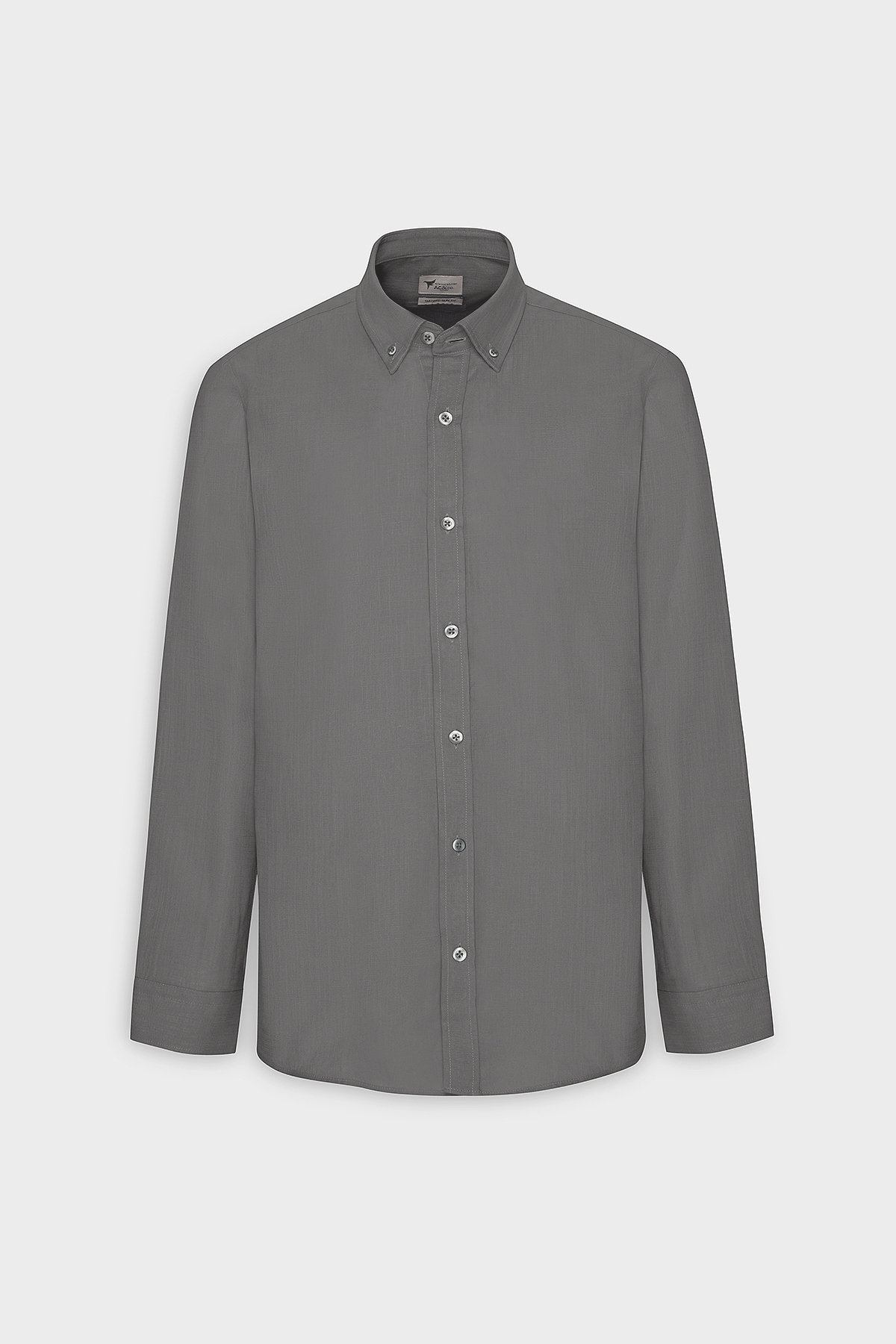 AC&Co / Altınyıldız Classics Erkek Antrasit %100 Pamuk Nefes Alabilen Terletmez Slim Fit Gömlek Flamlı görsel 7