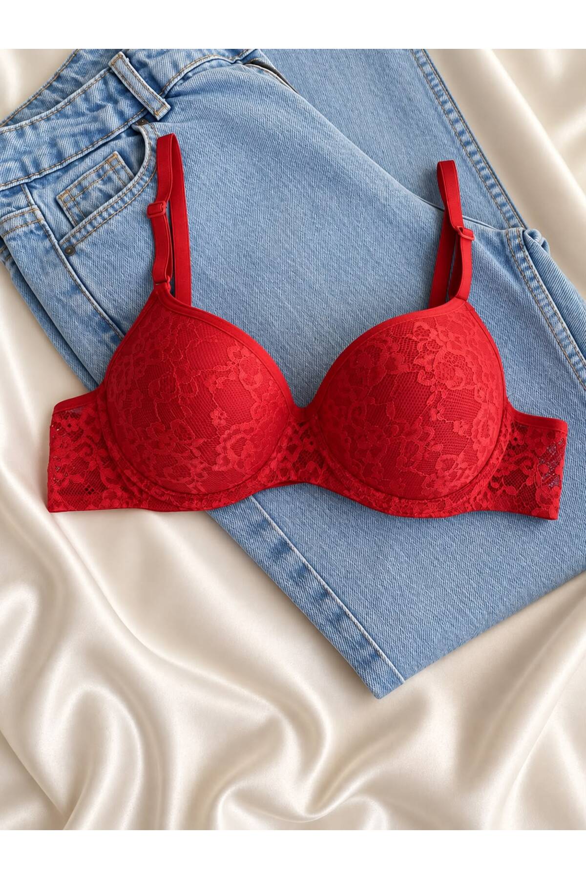 Gold Night Kadın Dantelli Desteklli Balenli Push Up Dolgulu Soft Sütyen ÜÇLÜ PAKET görsel 6