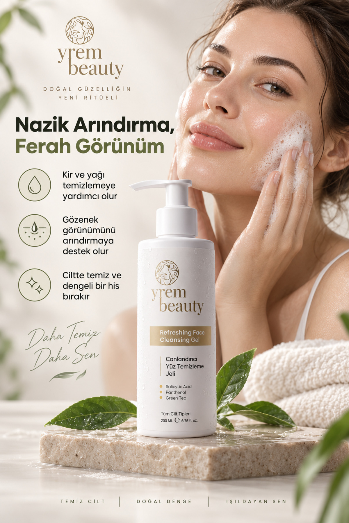 yrem beauty Canlandırıcı Yüz Temizleme Jeli 200 ml — Jel-1