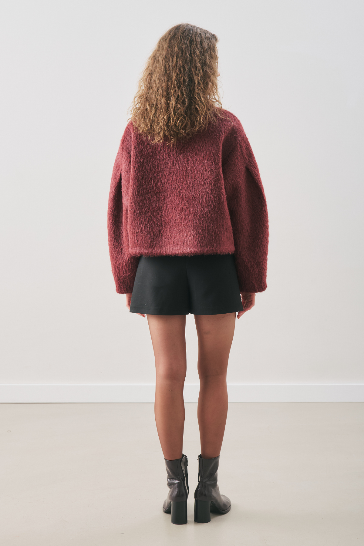 Manuka BOUCLE KISA KABAN BORDO görsel 6