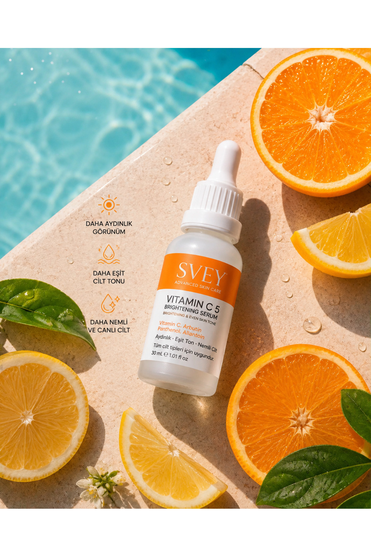 C Vitamini & Leke Giderici , Arbutin İçeren Aydınlatıcı Cilt Tonu Eşitleyici Serum 30 ml — 001907 — تصویر 7 از 7