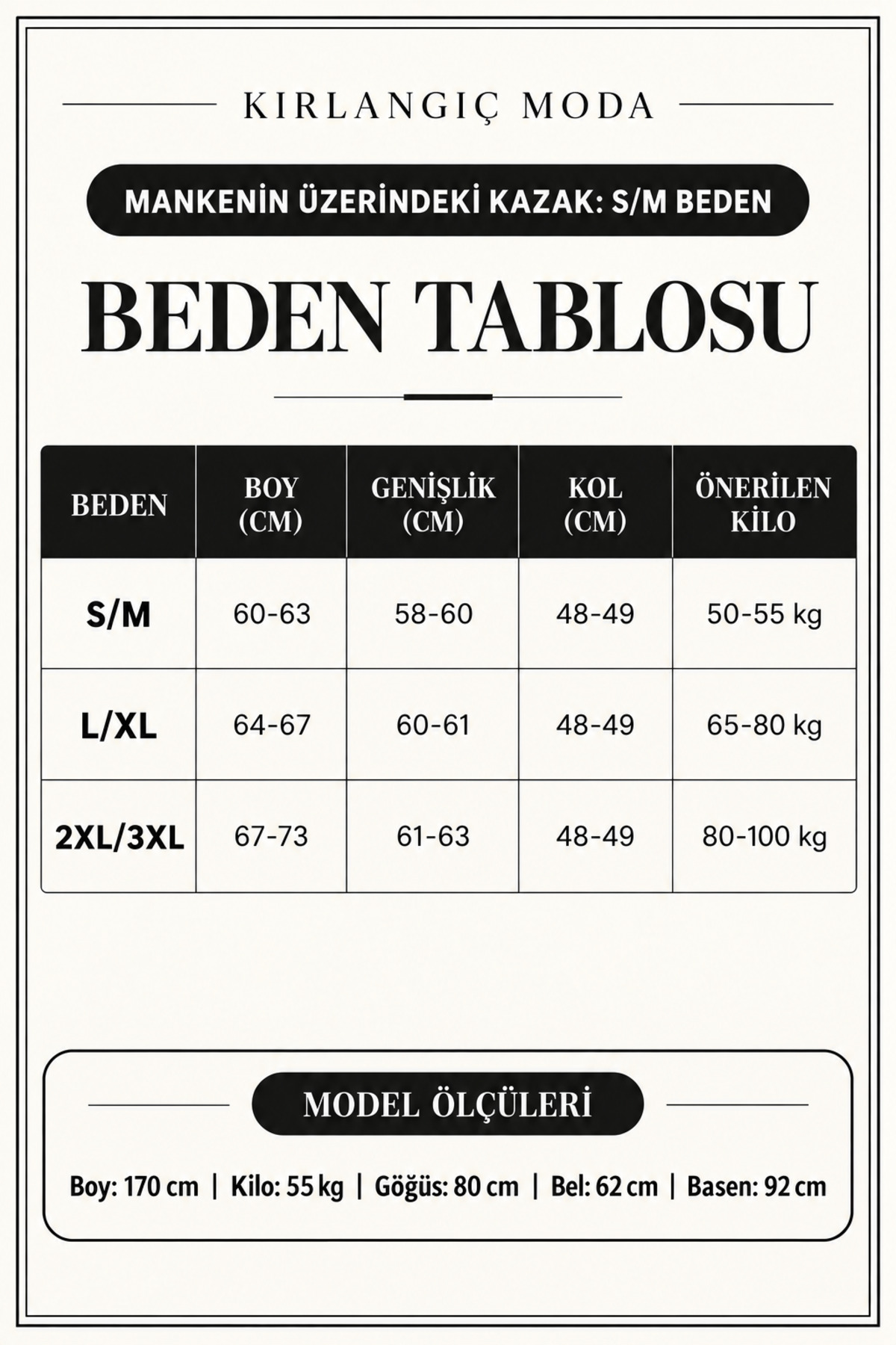 Kırlangıç Moda Ekru Oversize Bisiklet Yaka Kadın Triko Kazak görsel 6
