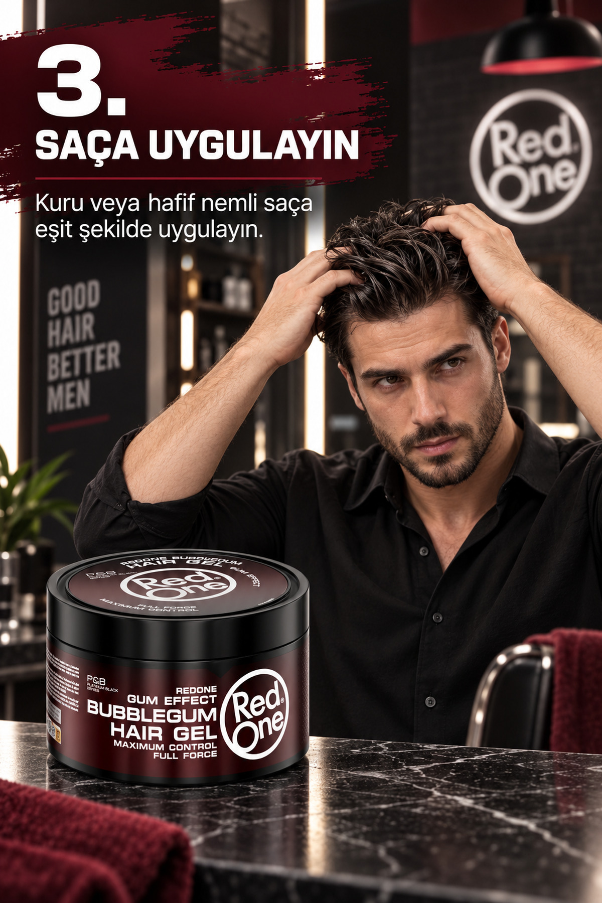 Redone Bubblegum Sakız Kıvamlı Ultra Sert Saç Jölesi 450 ml — 8697926016844 — تصویر 7 از 8