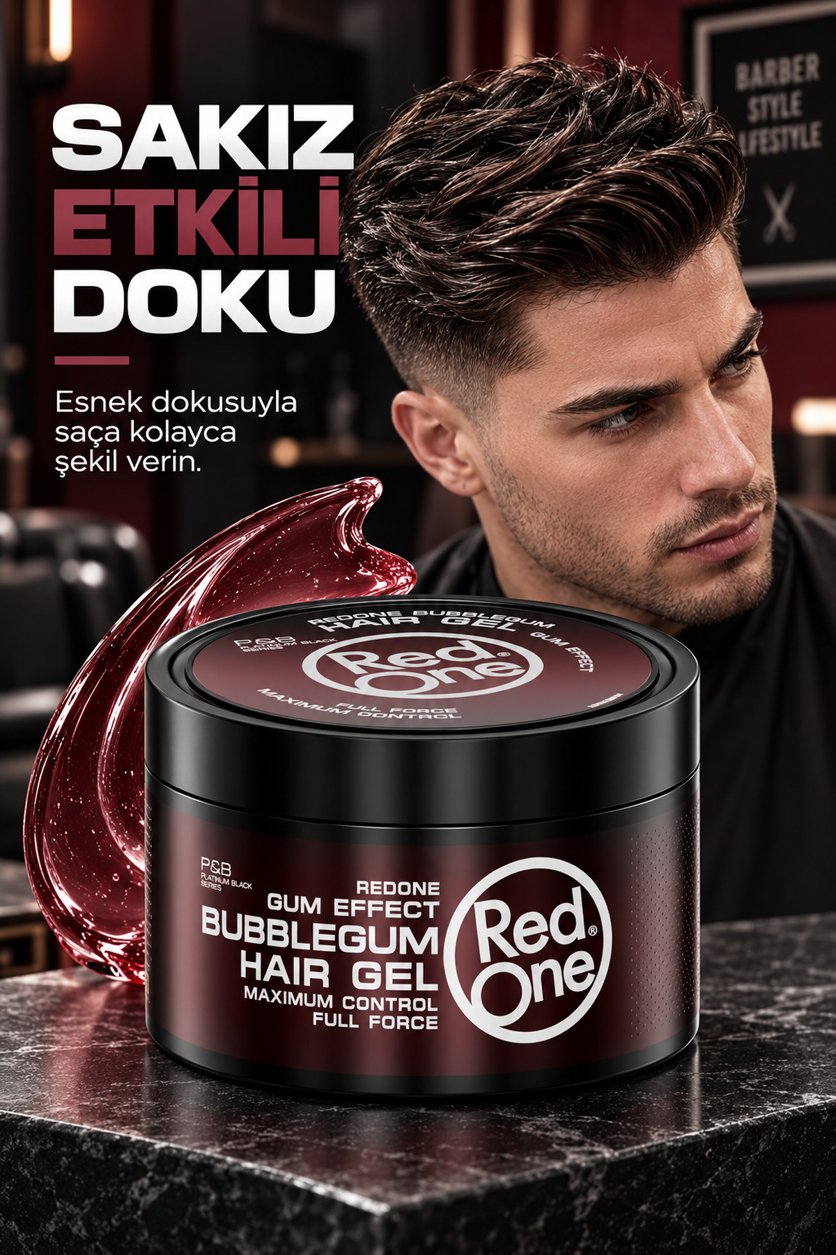 Redone Bubblegum Sakız Kıvamlı Ultra Sert Saç Jölesi 450 ml — 8697926016844 — تصویر 3 از 8
