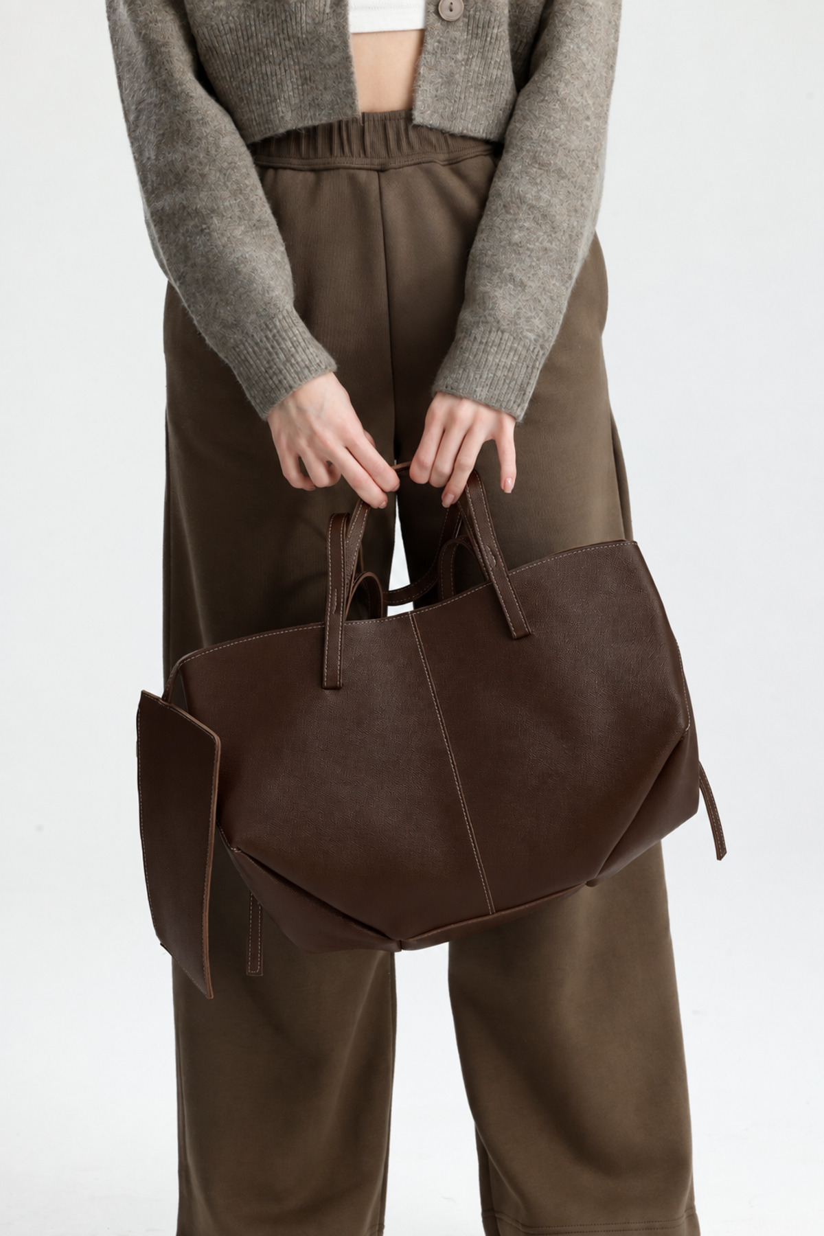 Çantacımstore Kadın Cyme Big Pinterest Çanta Kahve (BÜYÜK BOY) görsel 5