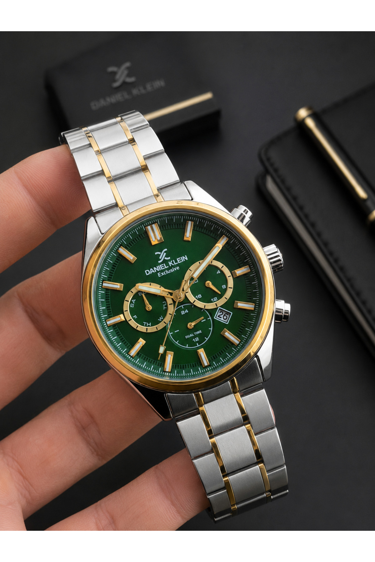 Daniel Klein Çelik Kordon Rolex Kasa+Takvim 3 Atm Suya Dayanıklı Erkek Kol Saati EDK.1.10665-7 görsel 2