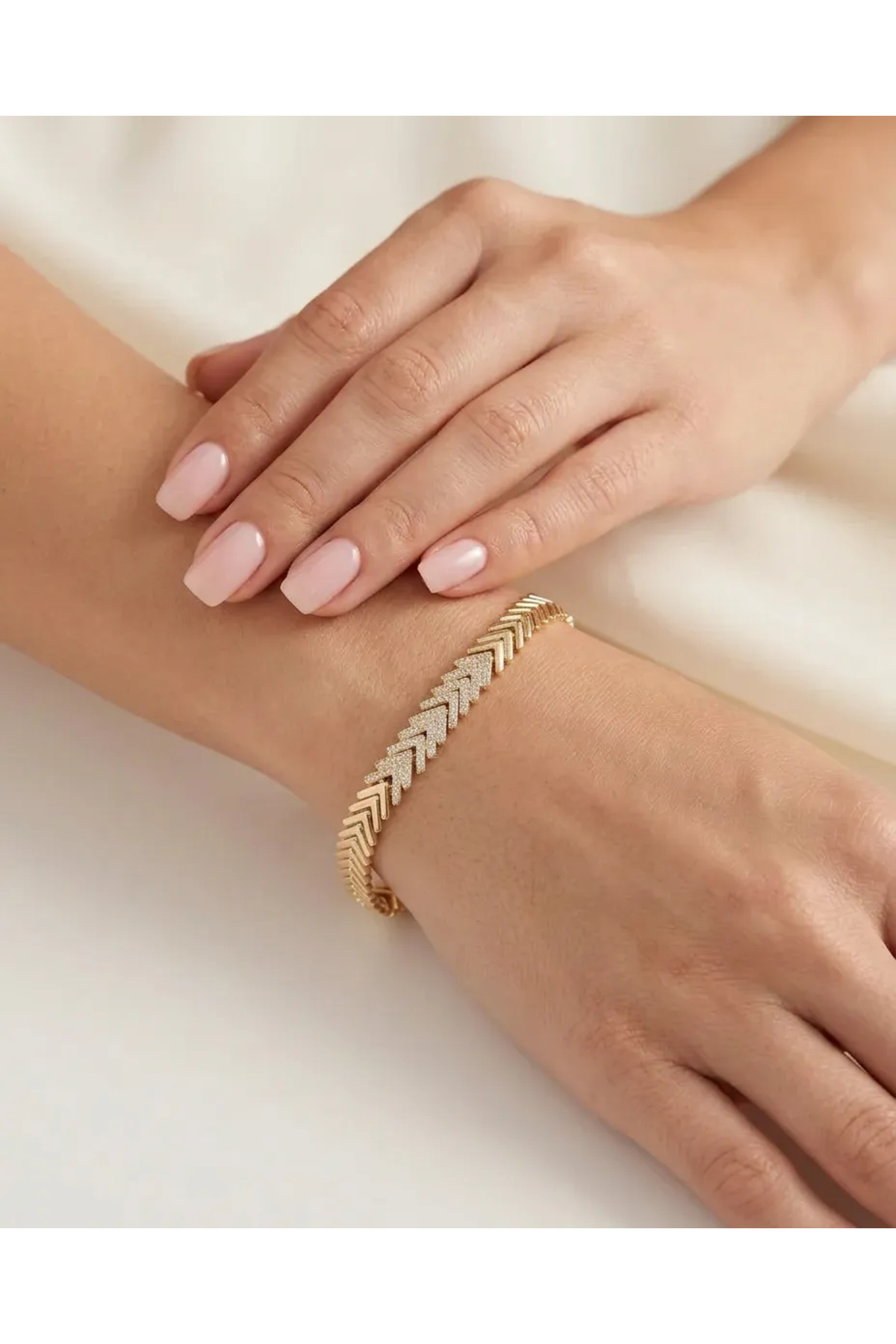 XUPING JEWELRY POKAK 14k Altın Kaplama Zirkon Taşlı Balık Sırtı Kuyumcu İşçiliği VIP Bileklik-17cm+2cm görsel 4