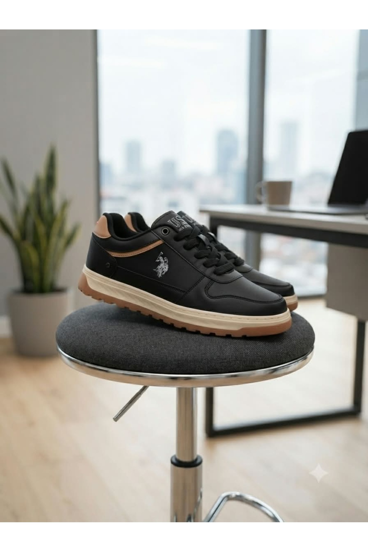 U.S. Polo Assn. BELO Siyah Erkek Sneaker Sportif Ayakkabı-p görsel 2