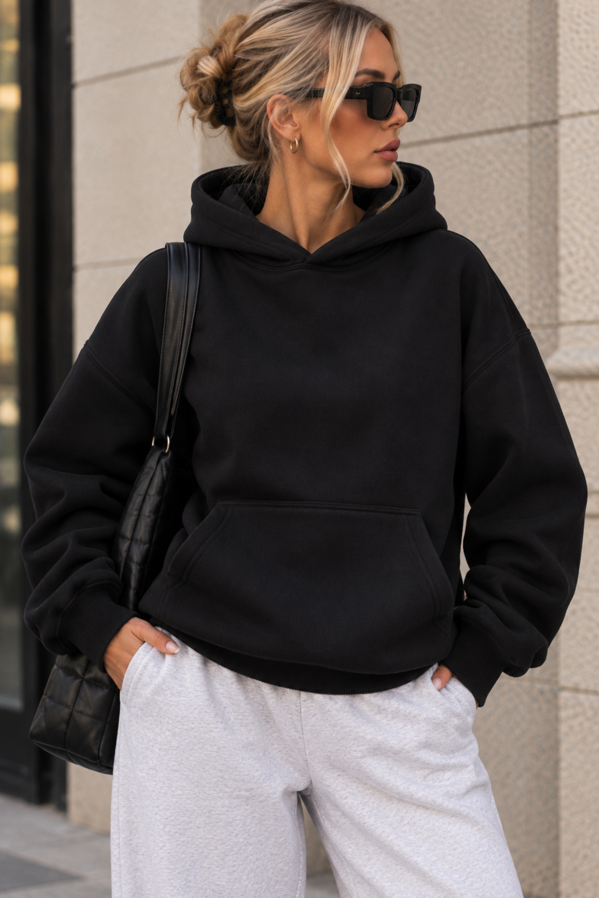 uyguntarz Unisex Yumuşak Dokulu Düz 3 İplik Oversize Sweatshirt, Sade ve Modern Görünüm görsel 3